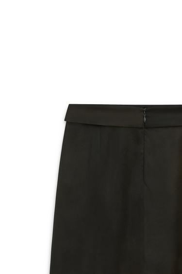 Flowing satin skirt with split detail - LIMITED EDITION — DARK GREEN 9