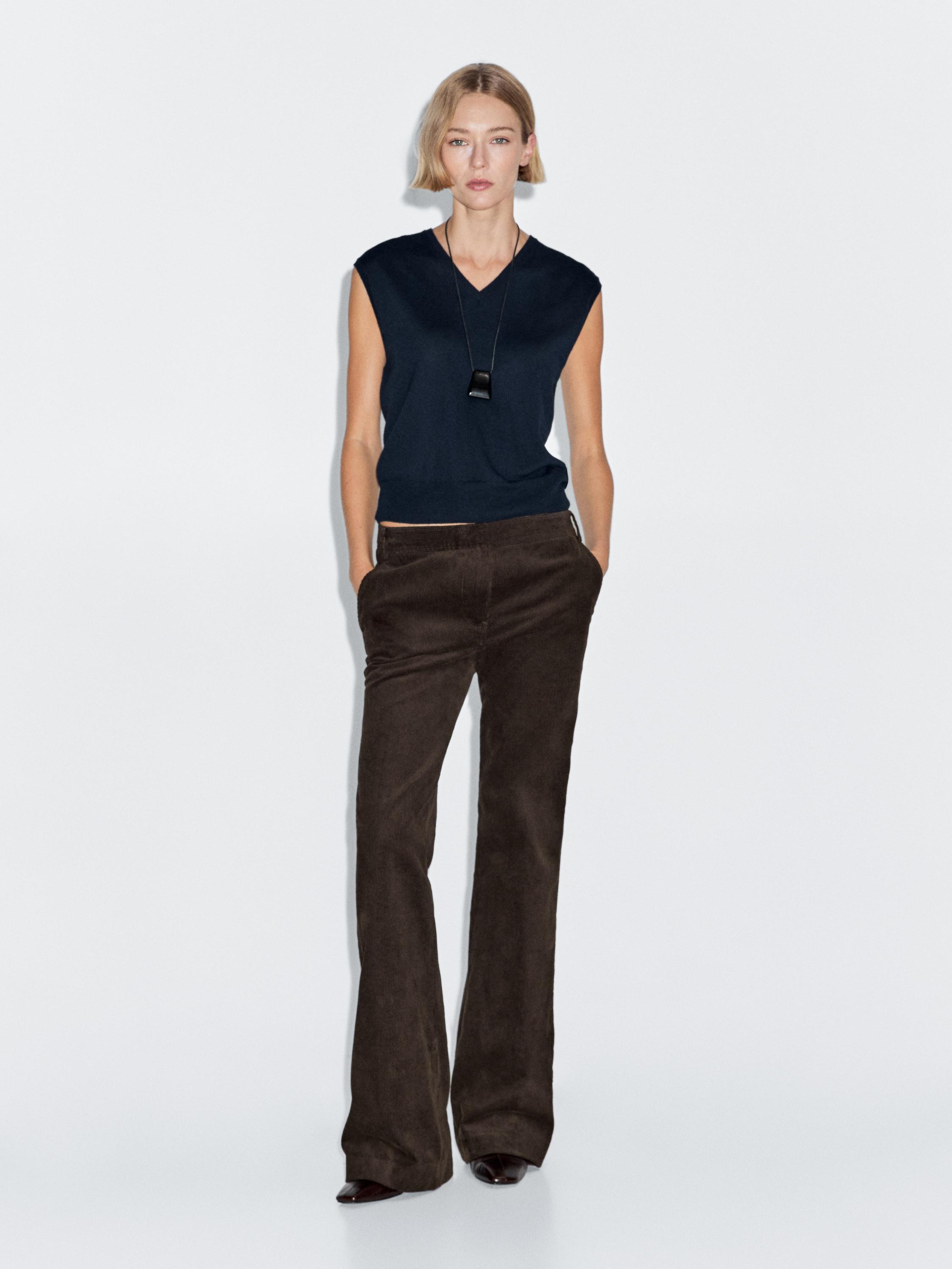 Flared corduroy trousers