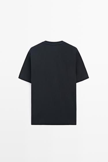 Contrast neck short sleeve T-shirt — NAVY BLUE 6