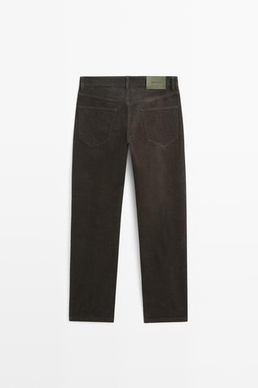 Corduroy tapered fit pants — DARK GREY 6
