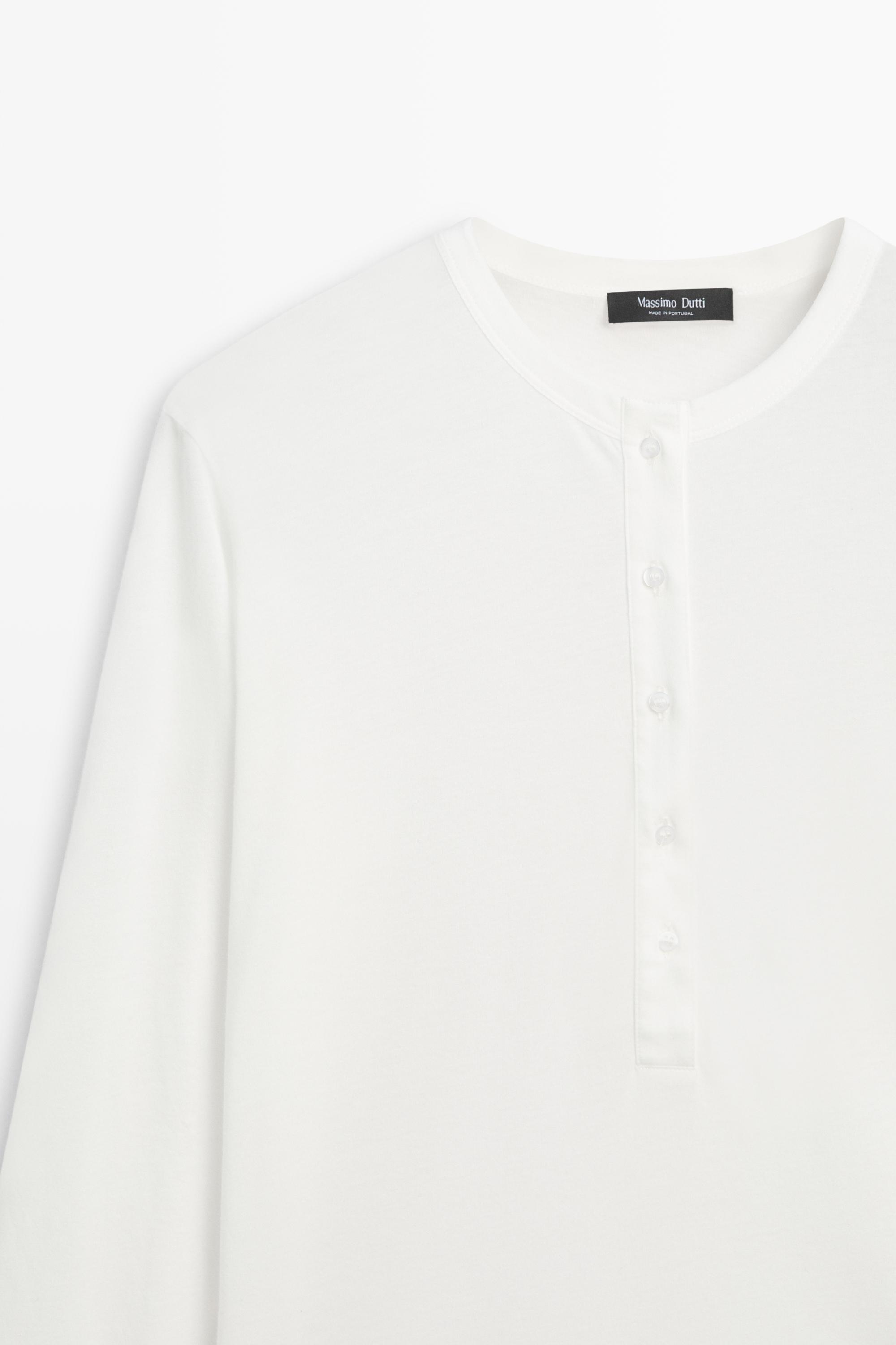 100% cotton long sleeve T-shirt — WHITE