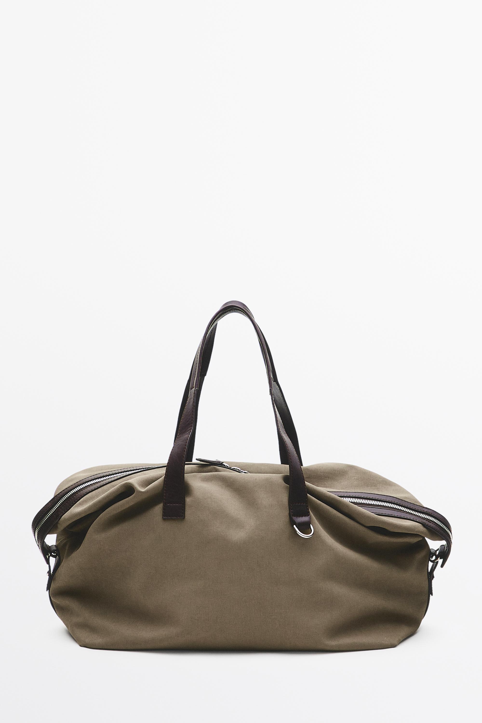 Nappa leather detail travel bag — MOLE BROWN