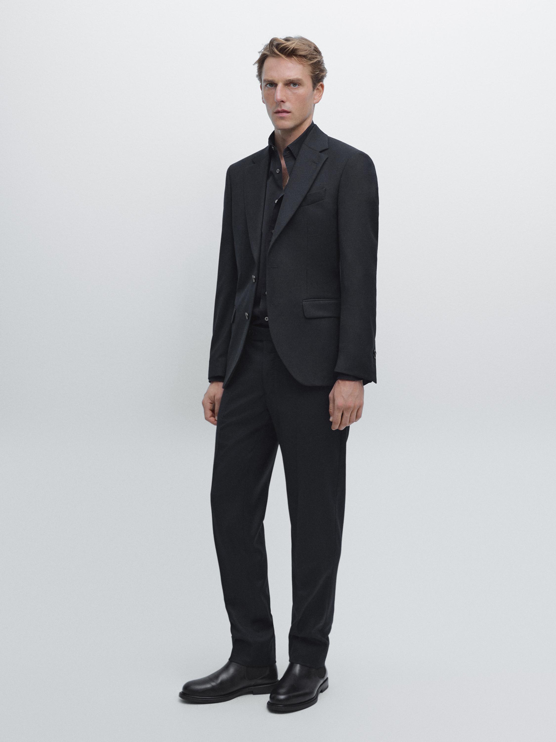 American wool blend flannel suit