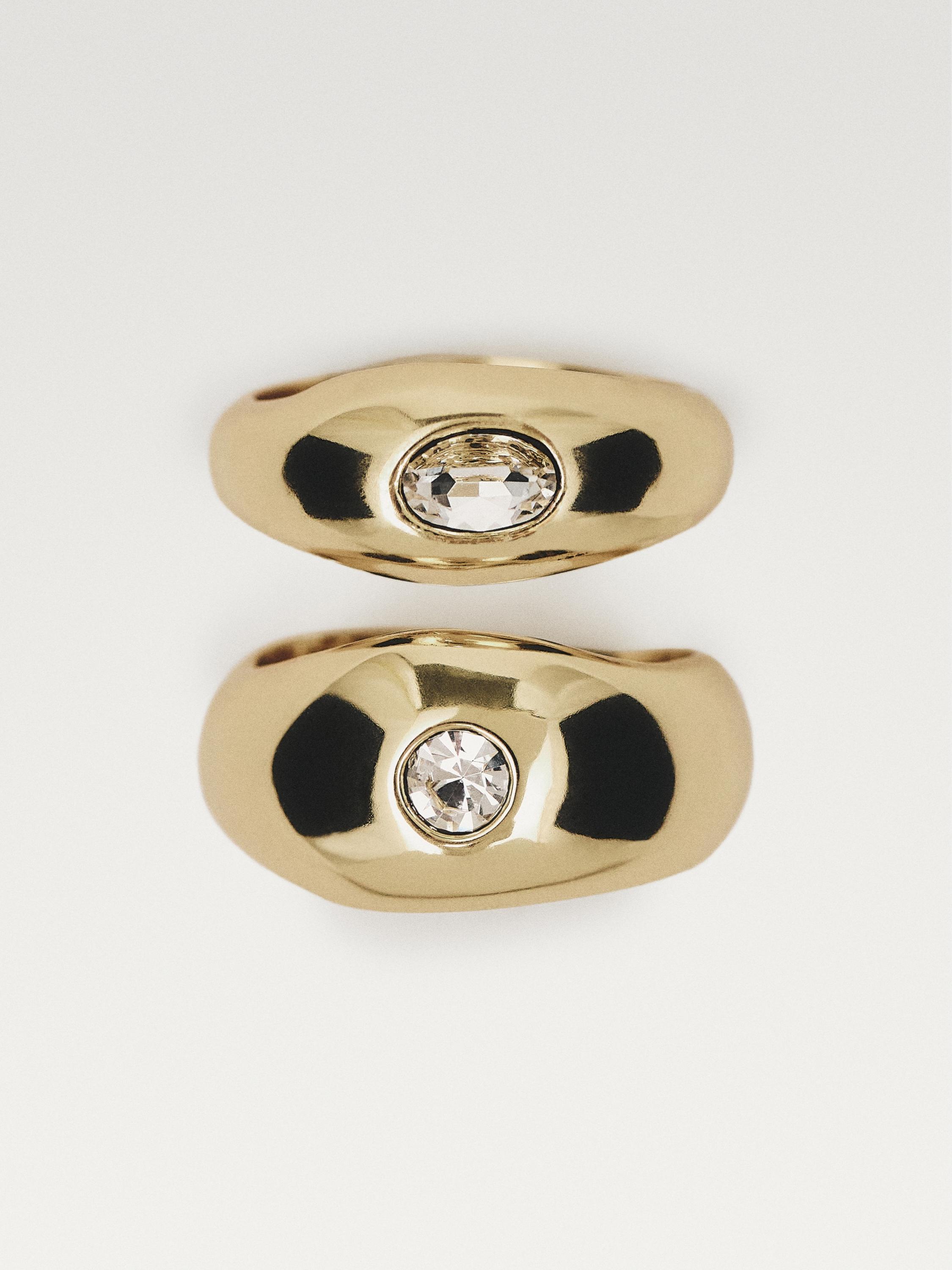 ★ Massimo Dutti★ Ring and round piece details 04604603303 Ring with round pieces · Golden, Silver · Accessories