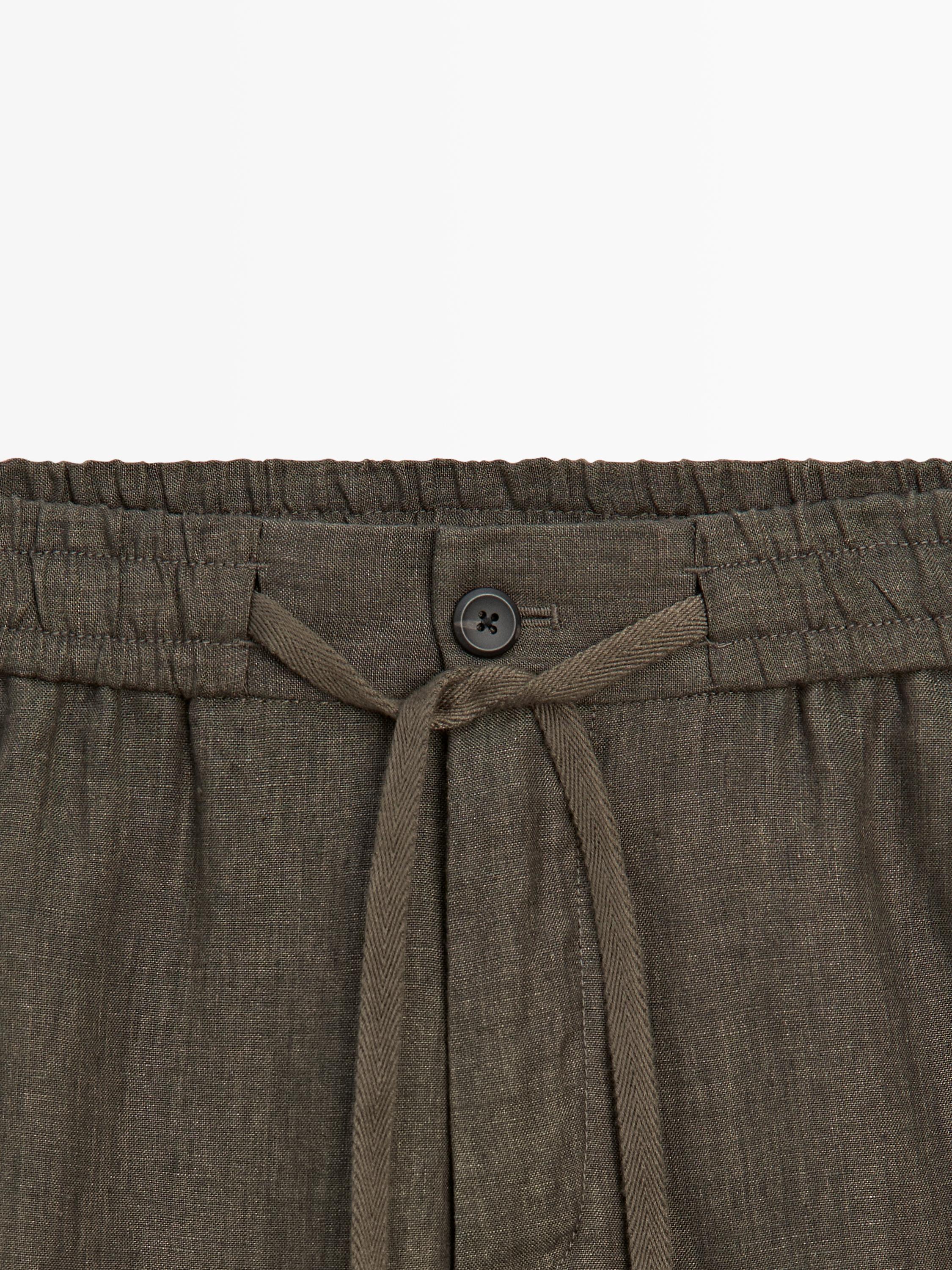 100% linen jogger fit trousers