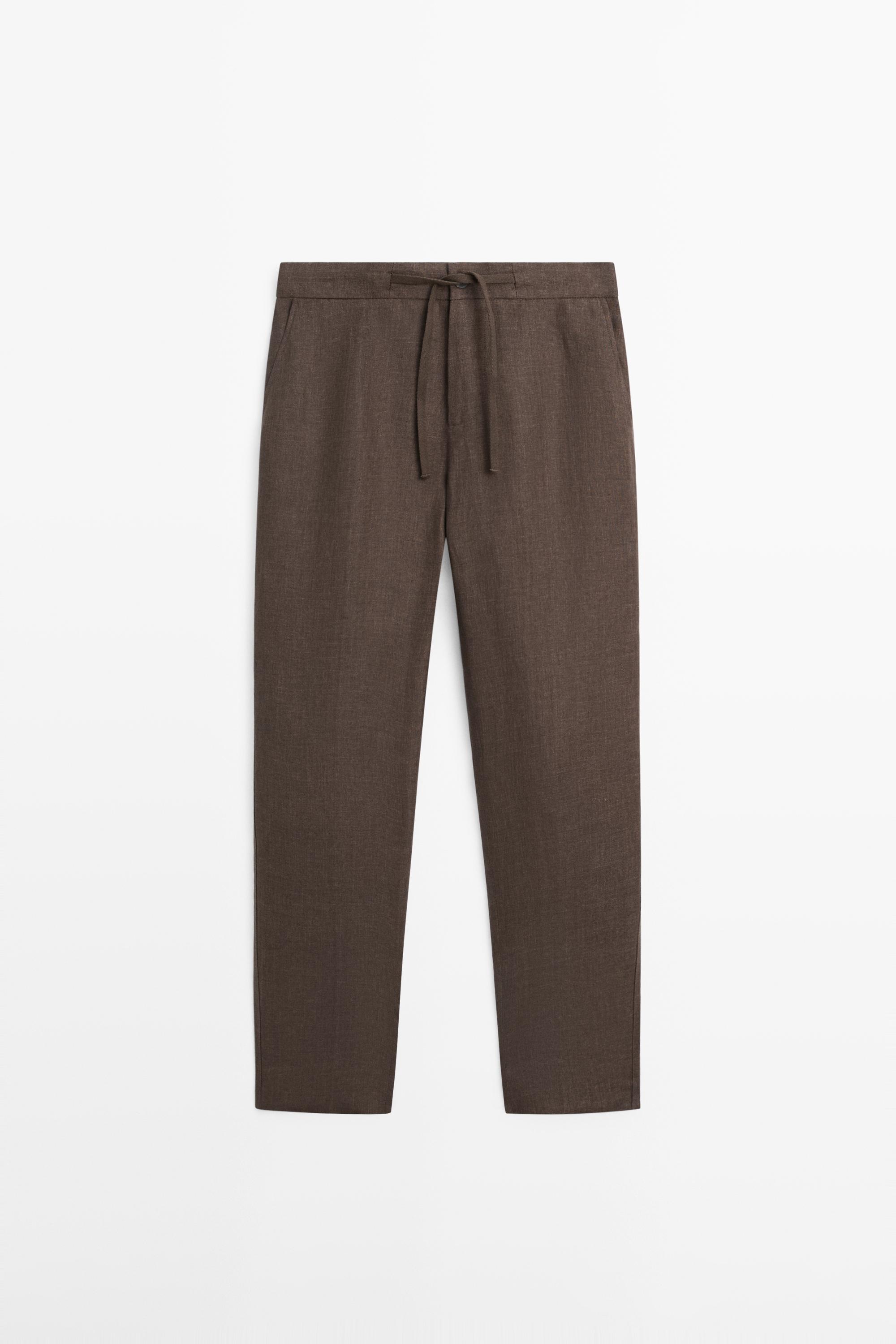 Faded total look linen trousers — OCHRE