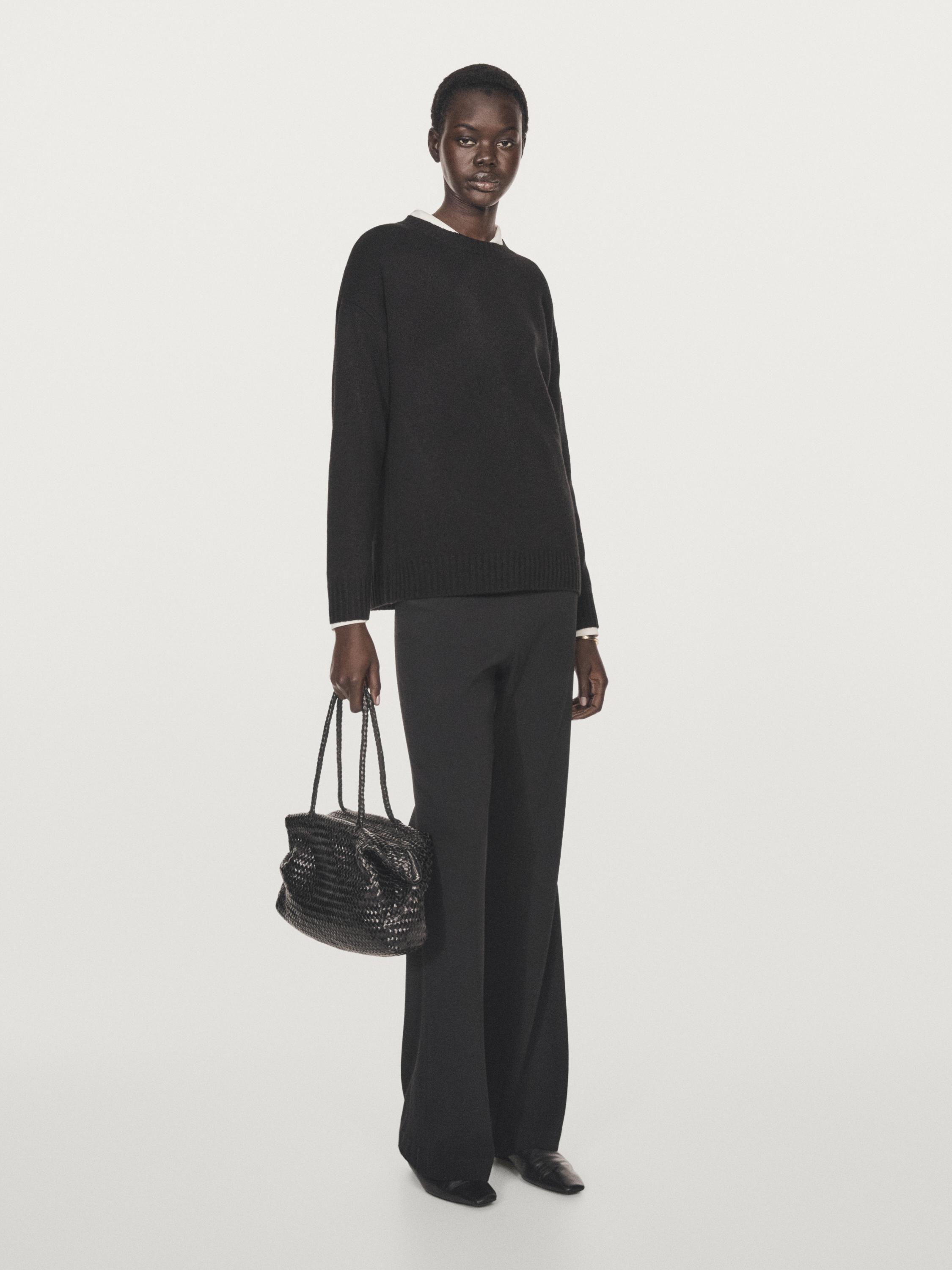 Flared trousers with pocket — BLACK