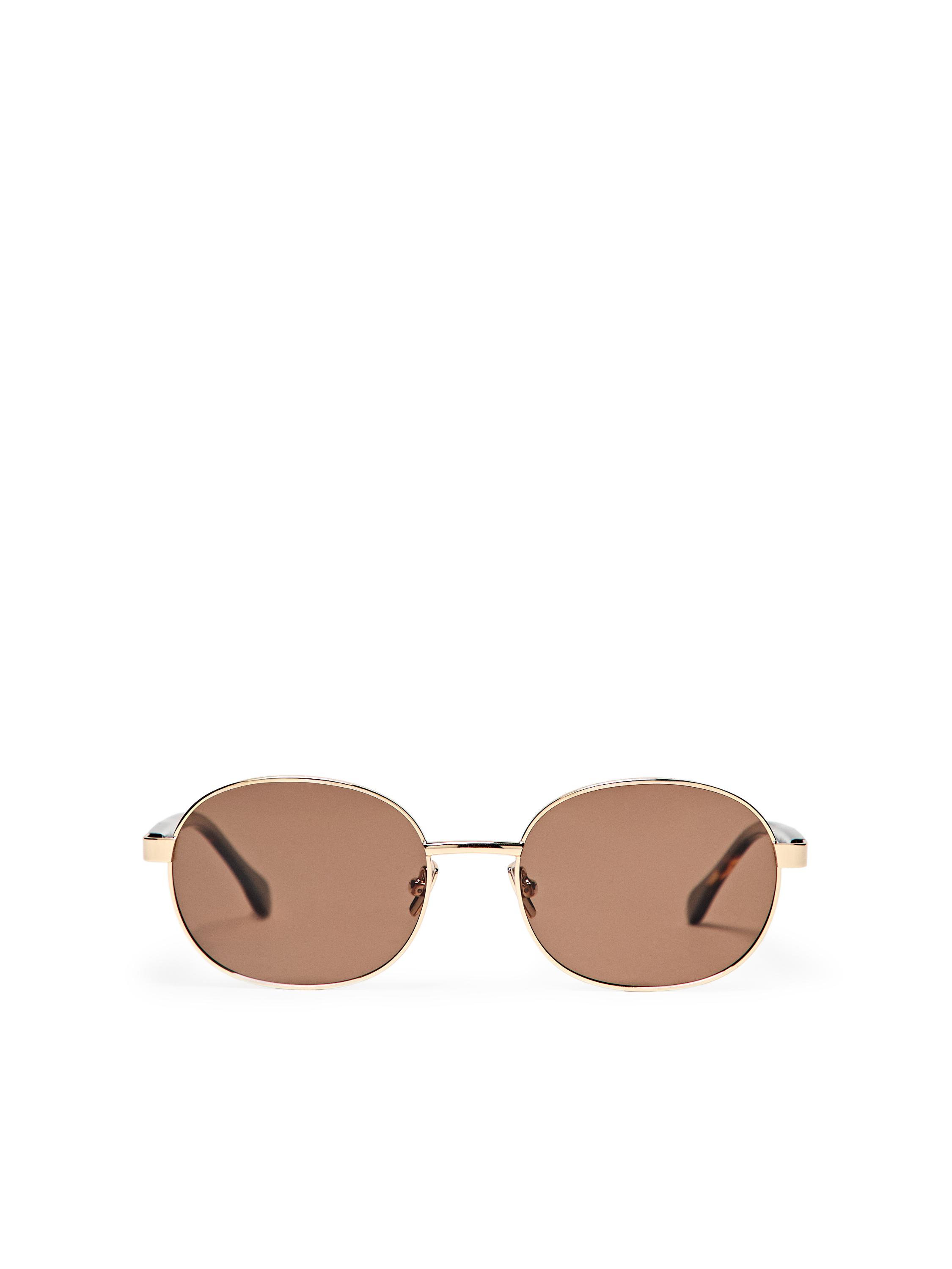 Round metal sunglasses - tortoiseshell effect — GOLD