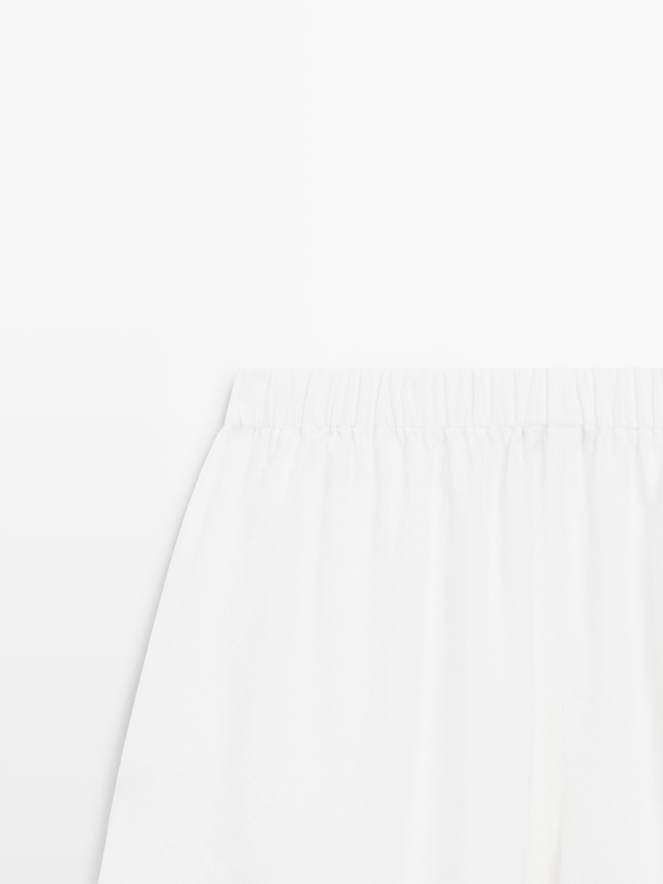 Linen blend total look short Bermuda shorts — Off white