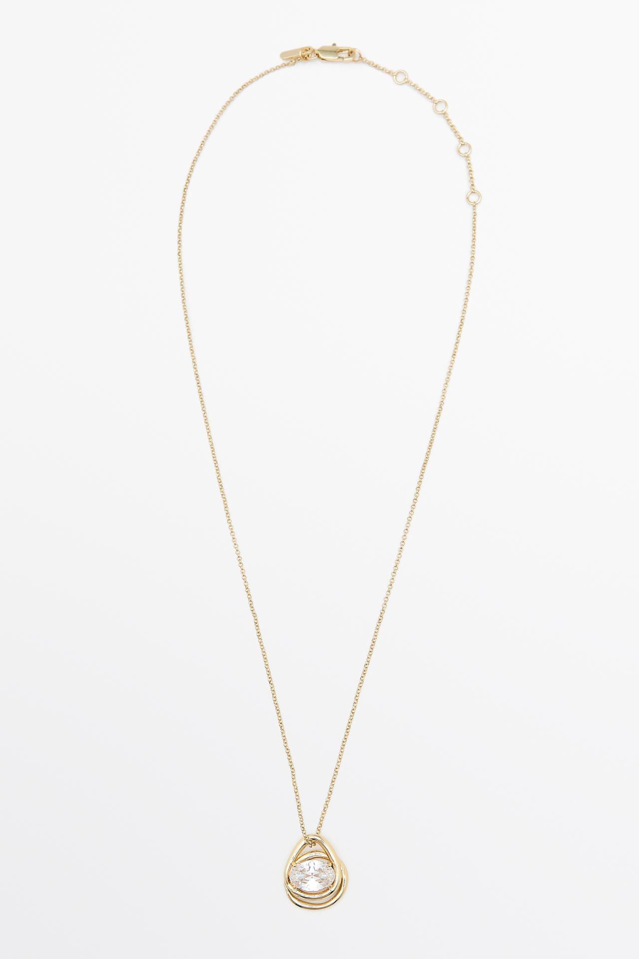 Irregular crystal oval necklace — GOLDEN