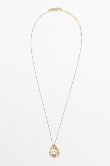 Irregular crystal oval necklace — GOLDEN 1