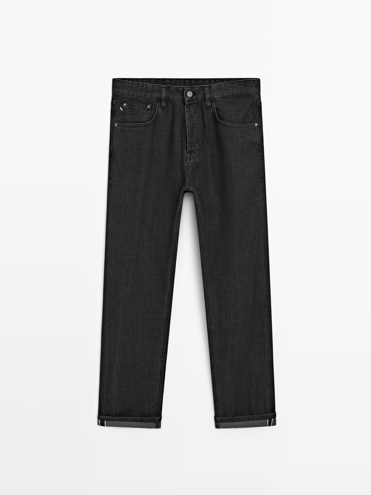 Massimo Dutti - Herre - Selvedge Fit Jeans - Kulgrå - 30