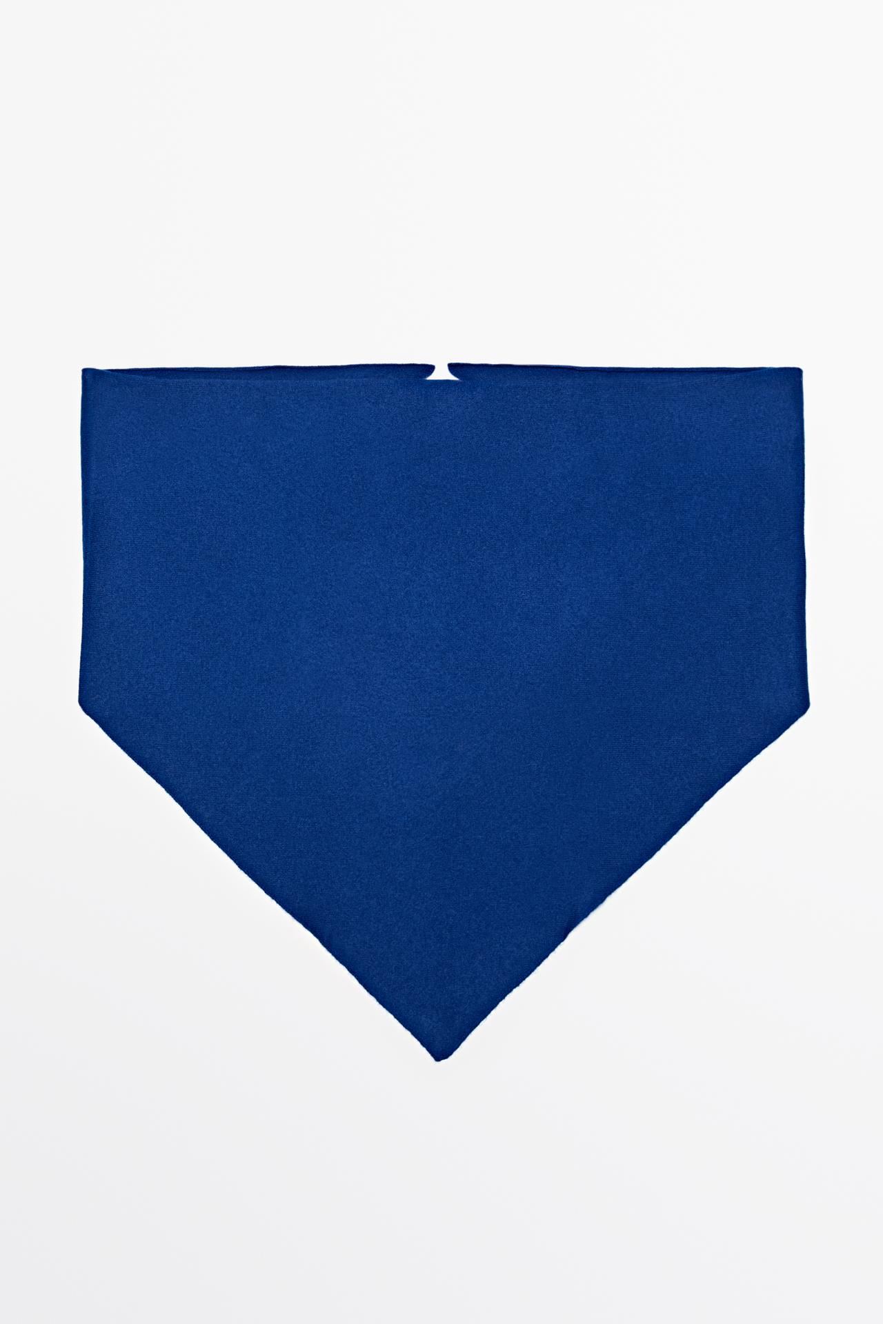 Medium wool cashmere blend knit bandana — INK BLUE