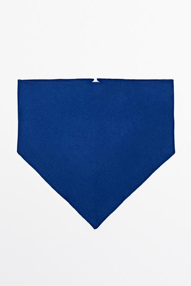 Medium wool cashmere blend knit bandana — INK BLUE 2