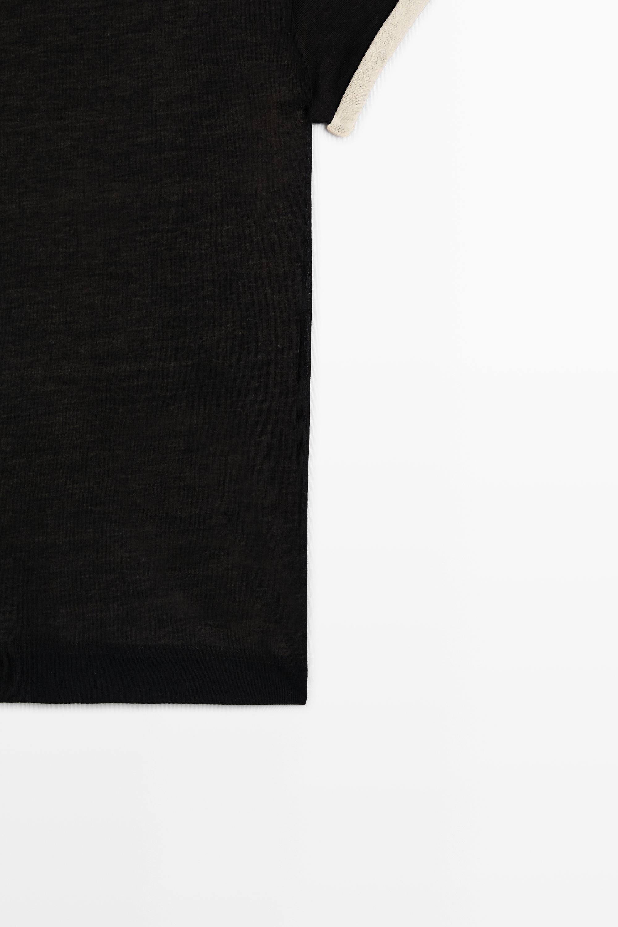 Double-layer short sleeve T-shirt — BLACK