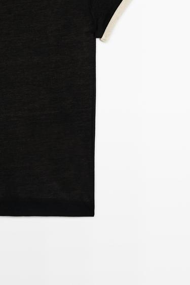 Double-layer short sleeve T-shirt — BLACK 7