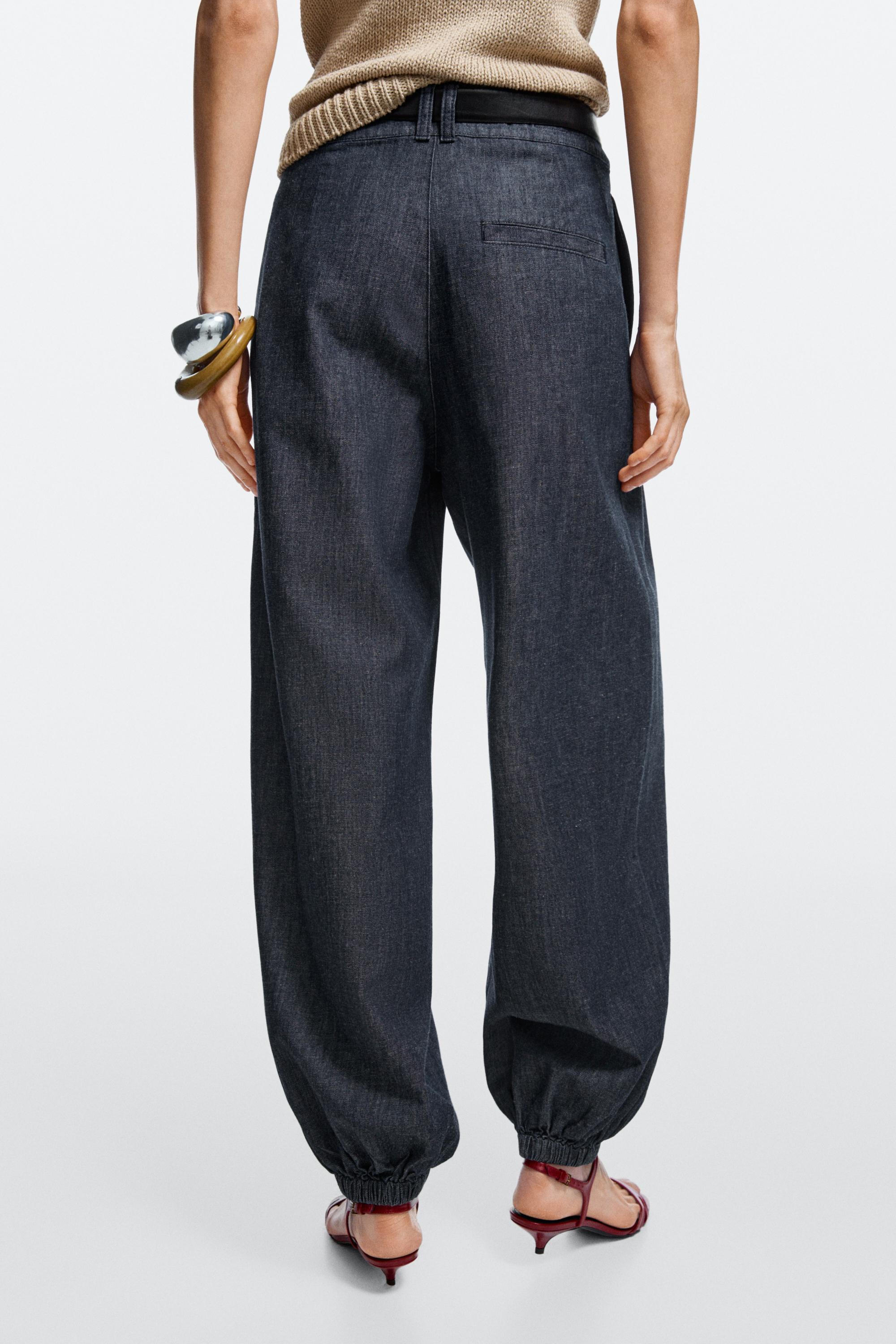 Balloon fit denim — DARK BLUE