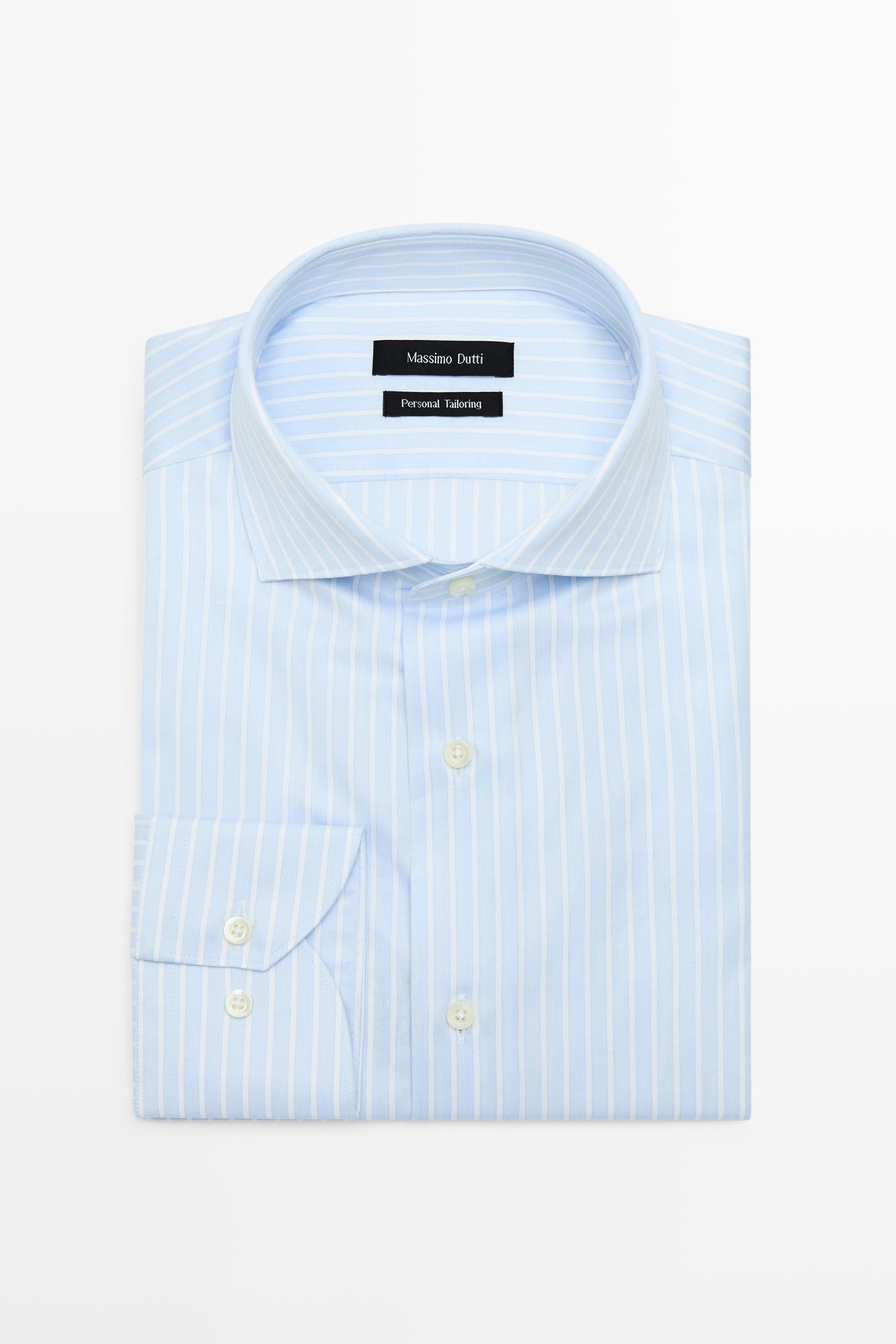 Slim fit striped 100% cotton shirt