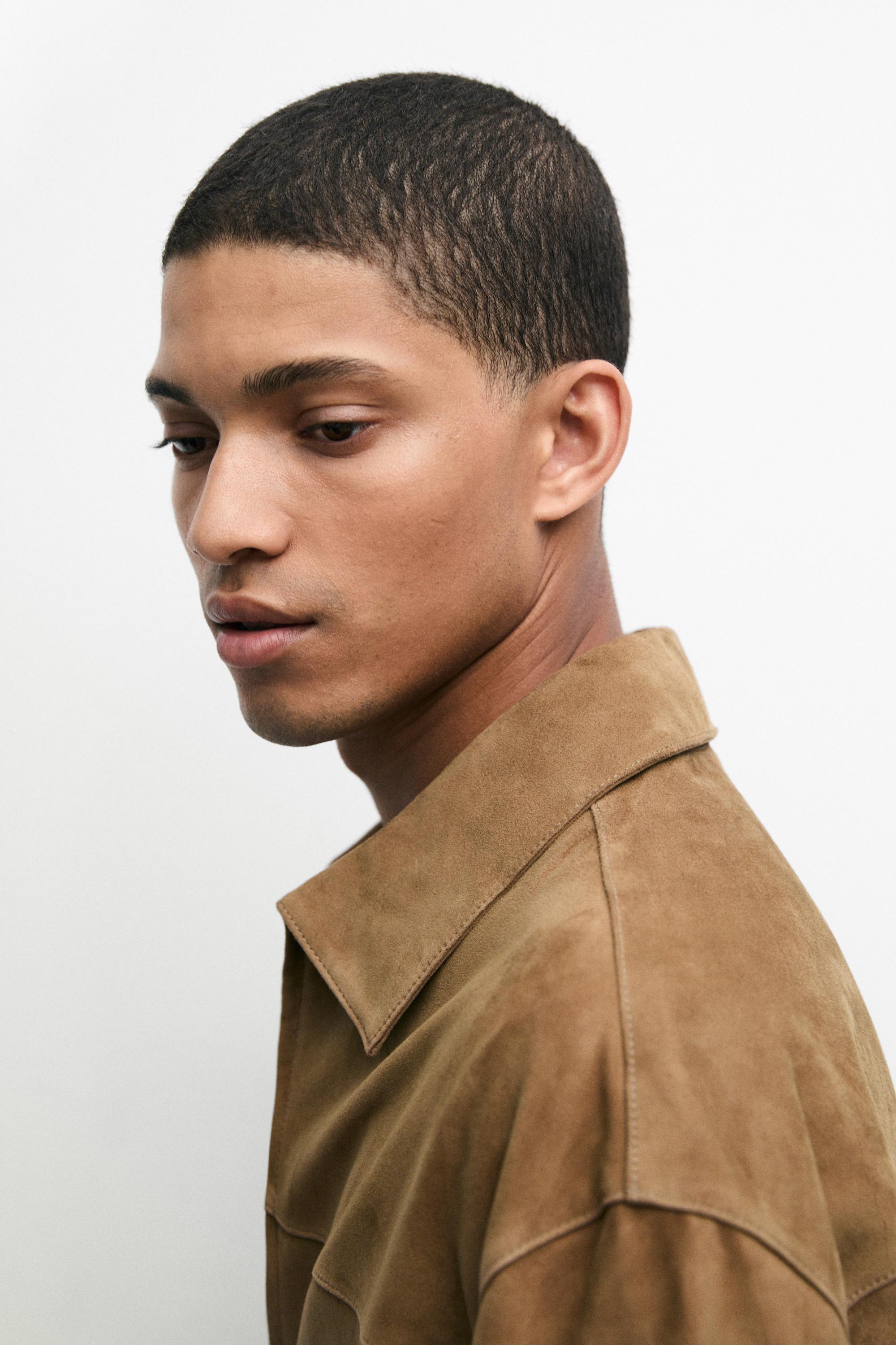 Suede leather jacket — Light Beige