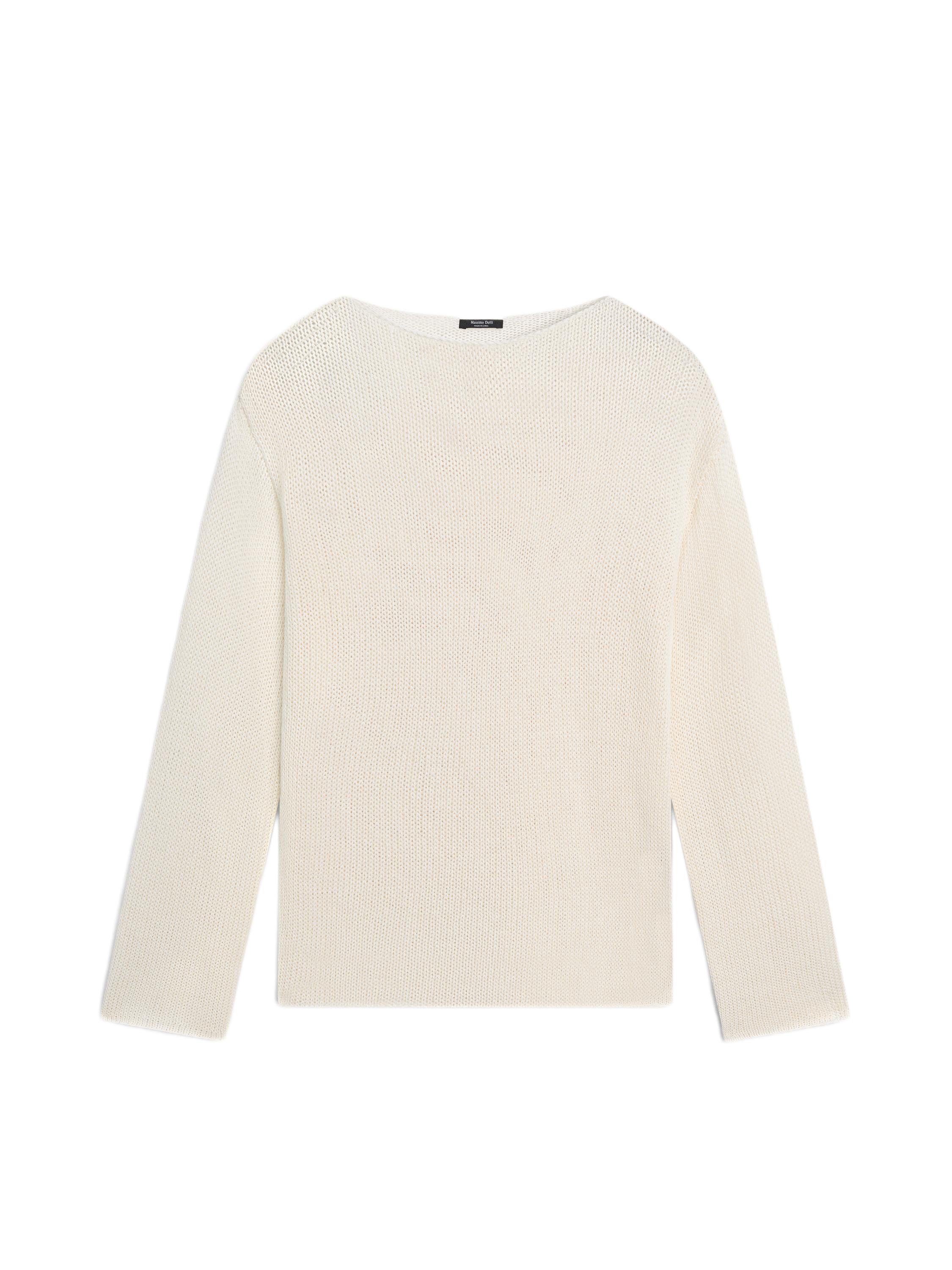 Cotton blend cutwork sweater — CREAM