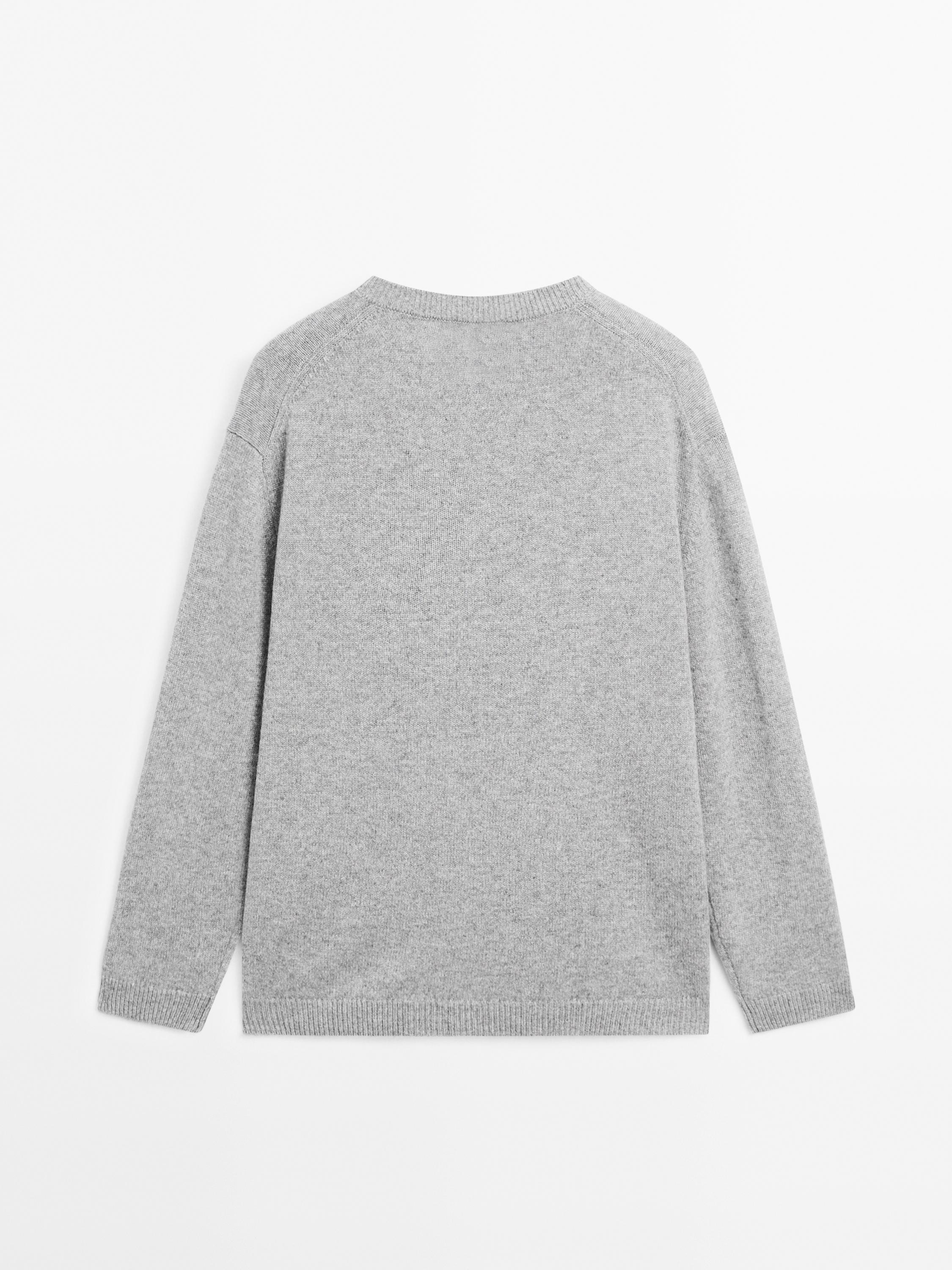 Jersey oversize cuello pico 100% cashmere