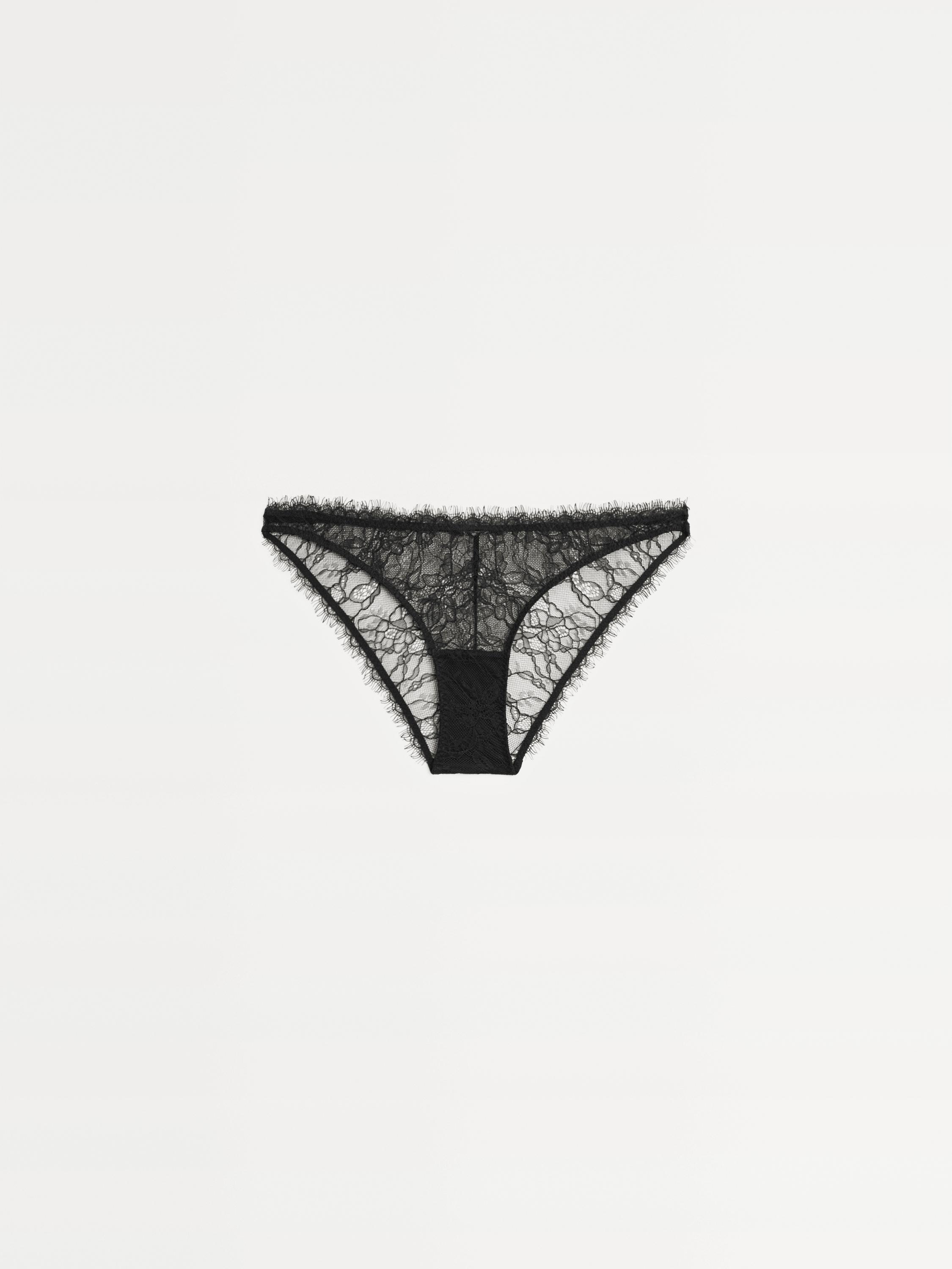 Lace briefs with frayed detail