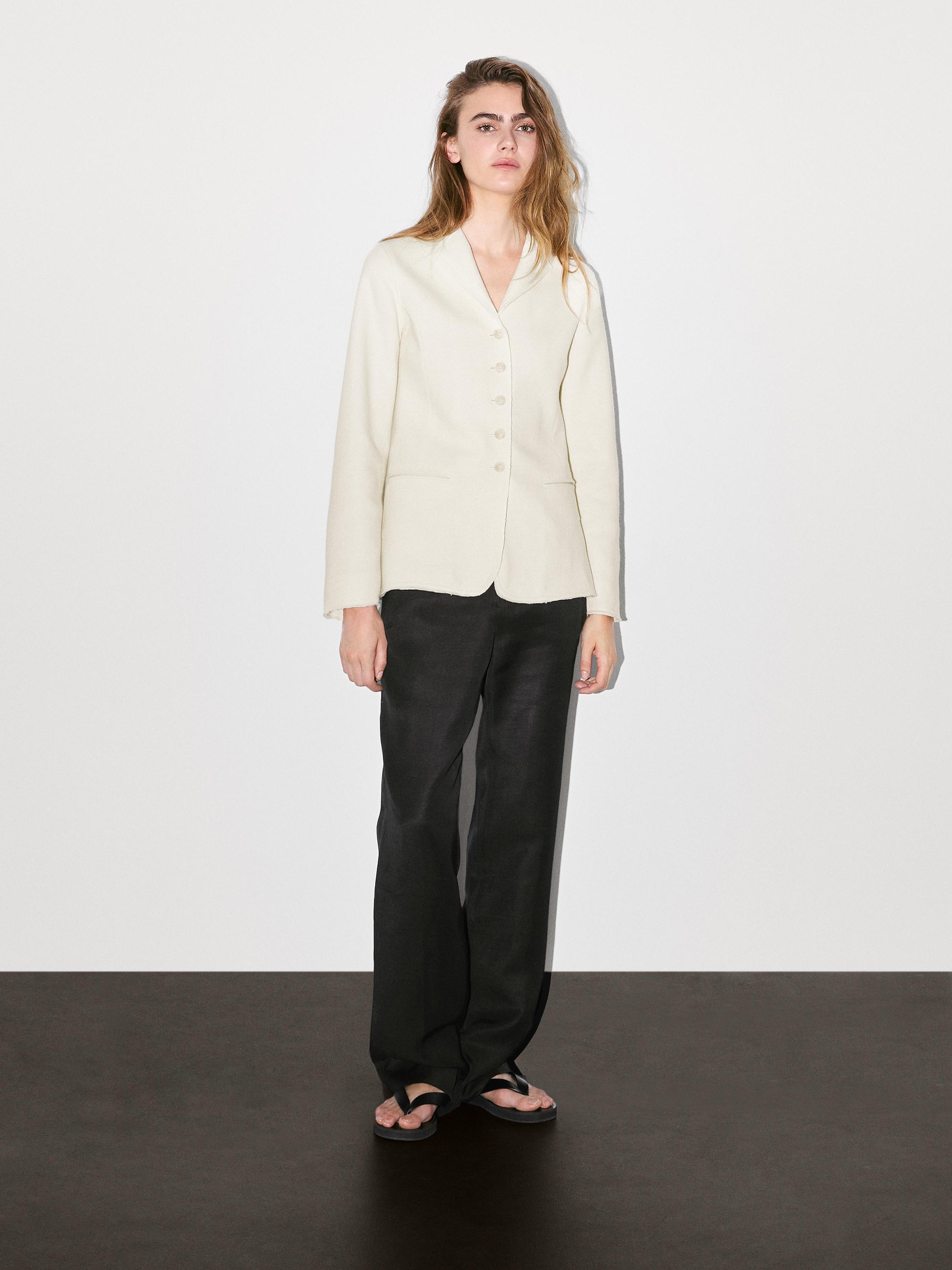 Blazer fin en laine mélangée