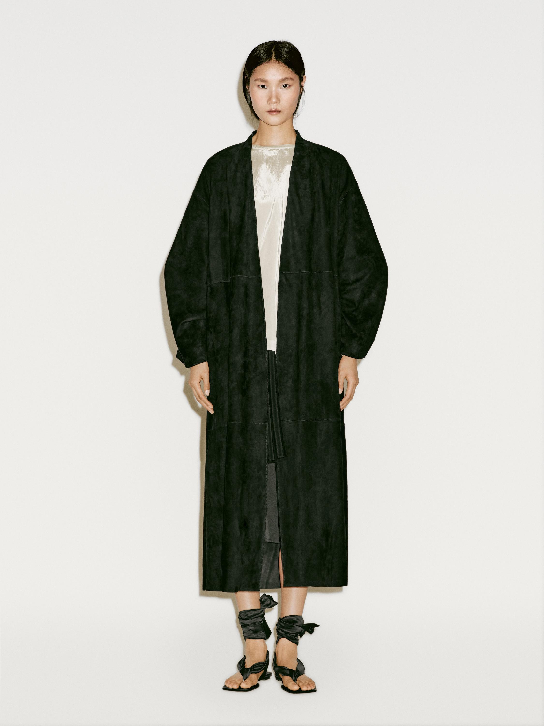 Long suede leather kimono - Limited Edition