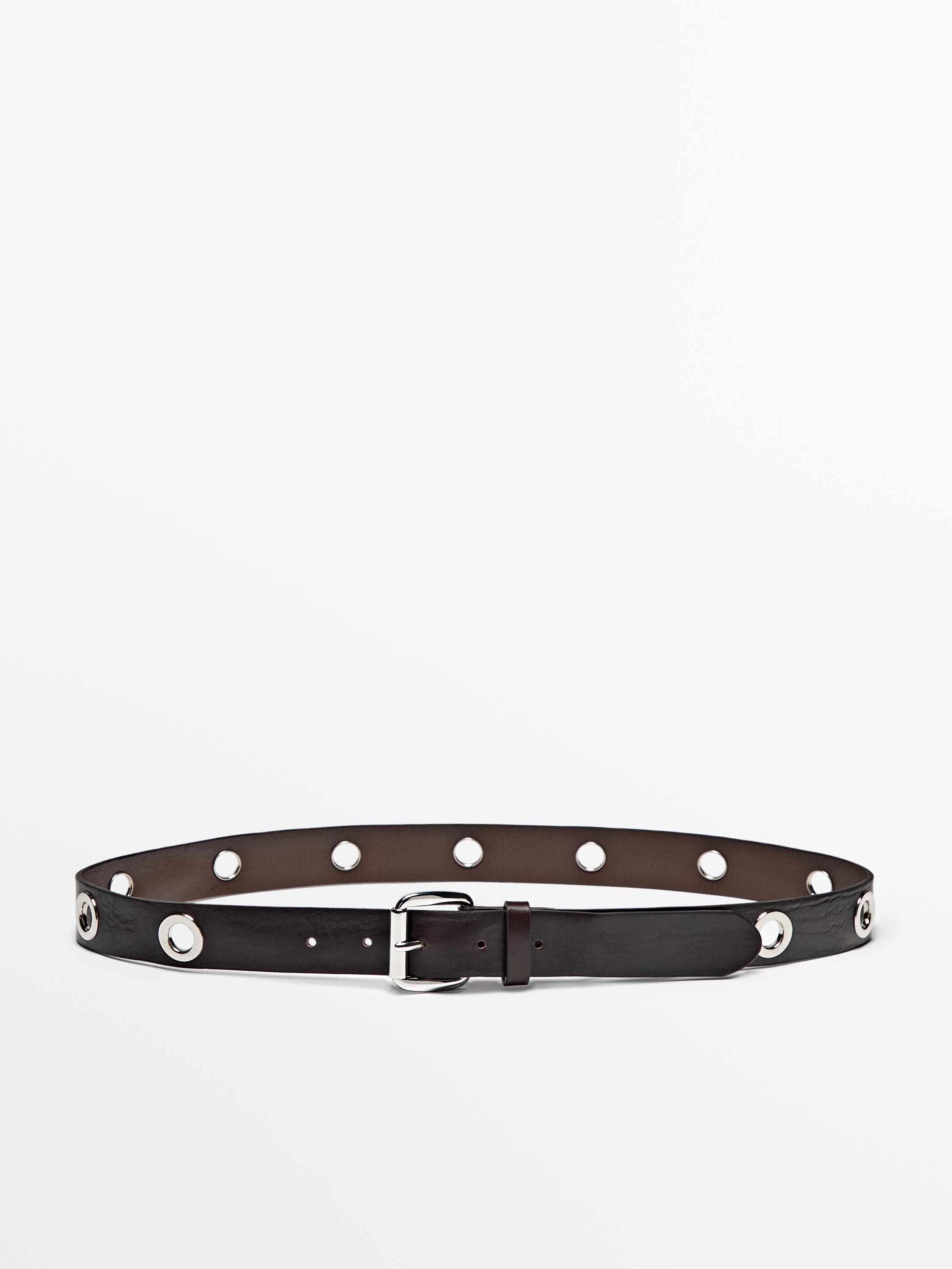 Ceinture cloutée en cuir