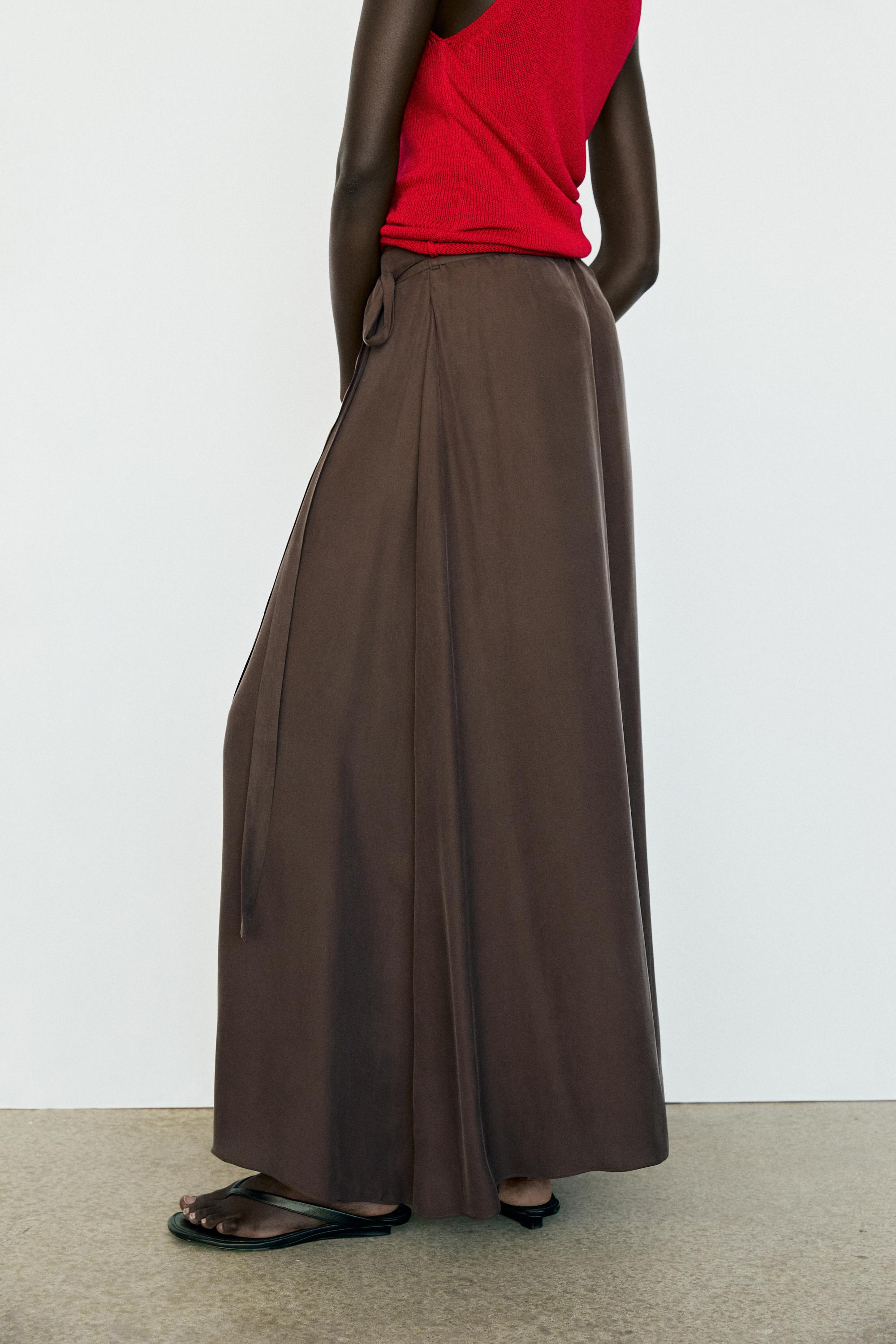 Flowing skort — BROWN