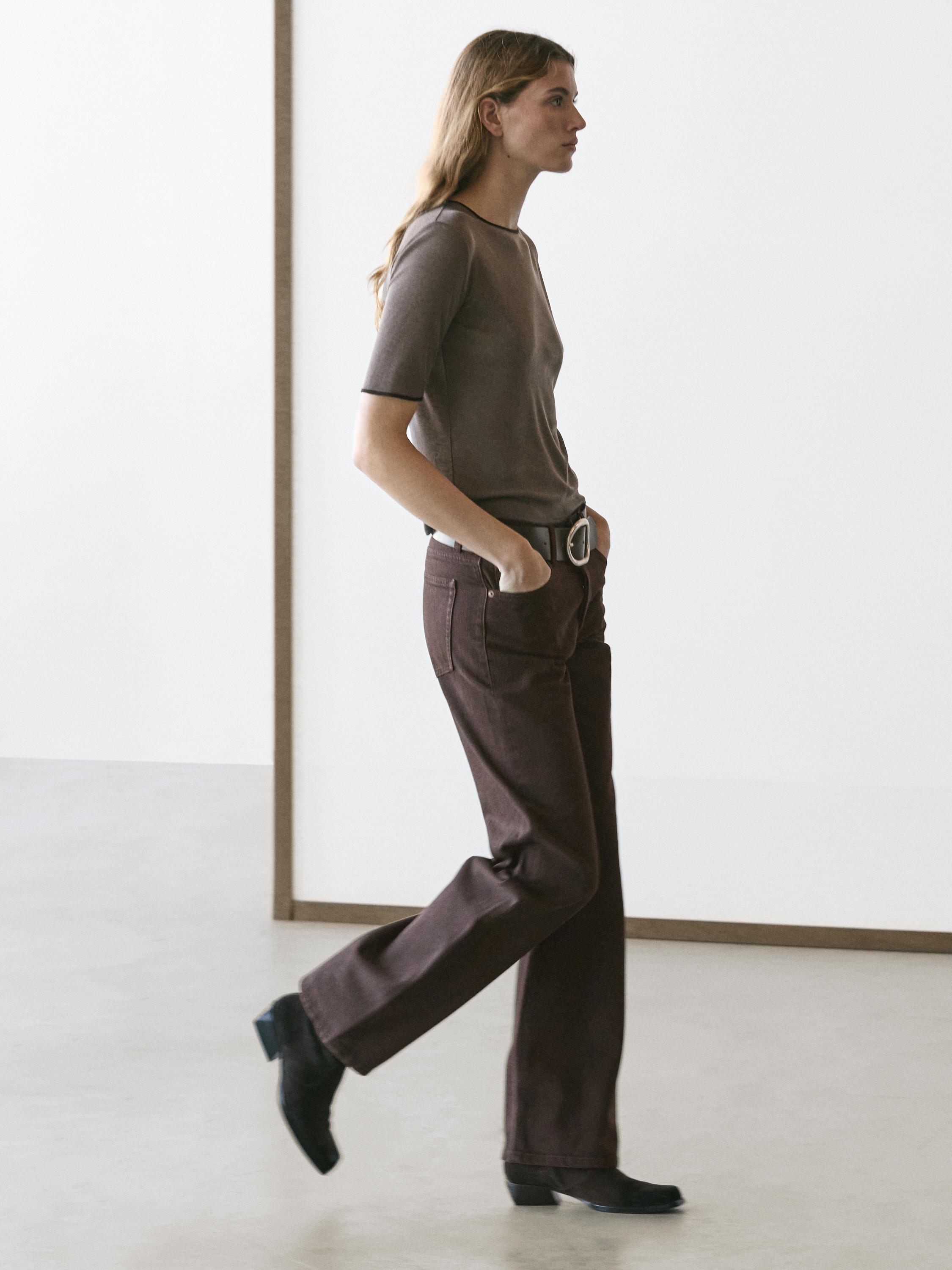 Wide-leg jeans — Chocolate