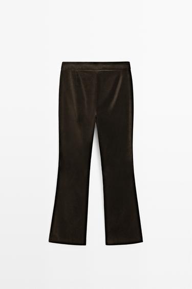 Velvet skinny flare fit pants — Chocolate 6