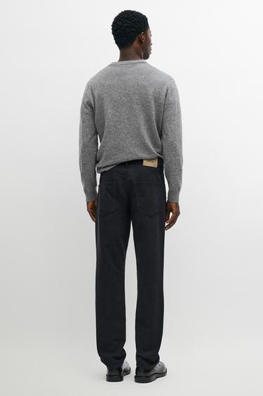 Tapered-fit denim-effect pants — NAVY BLUE 5