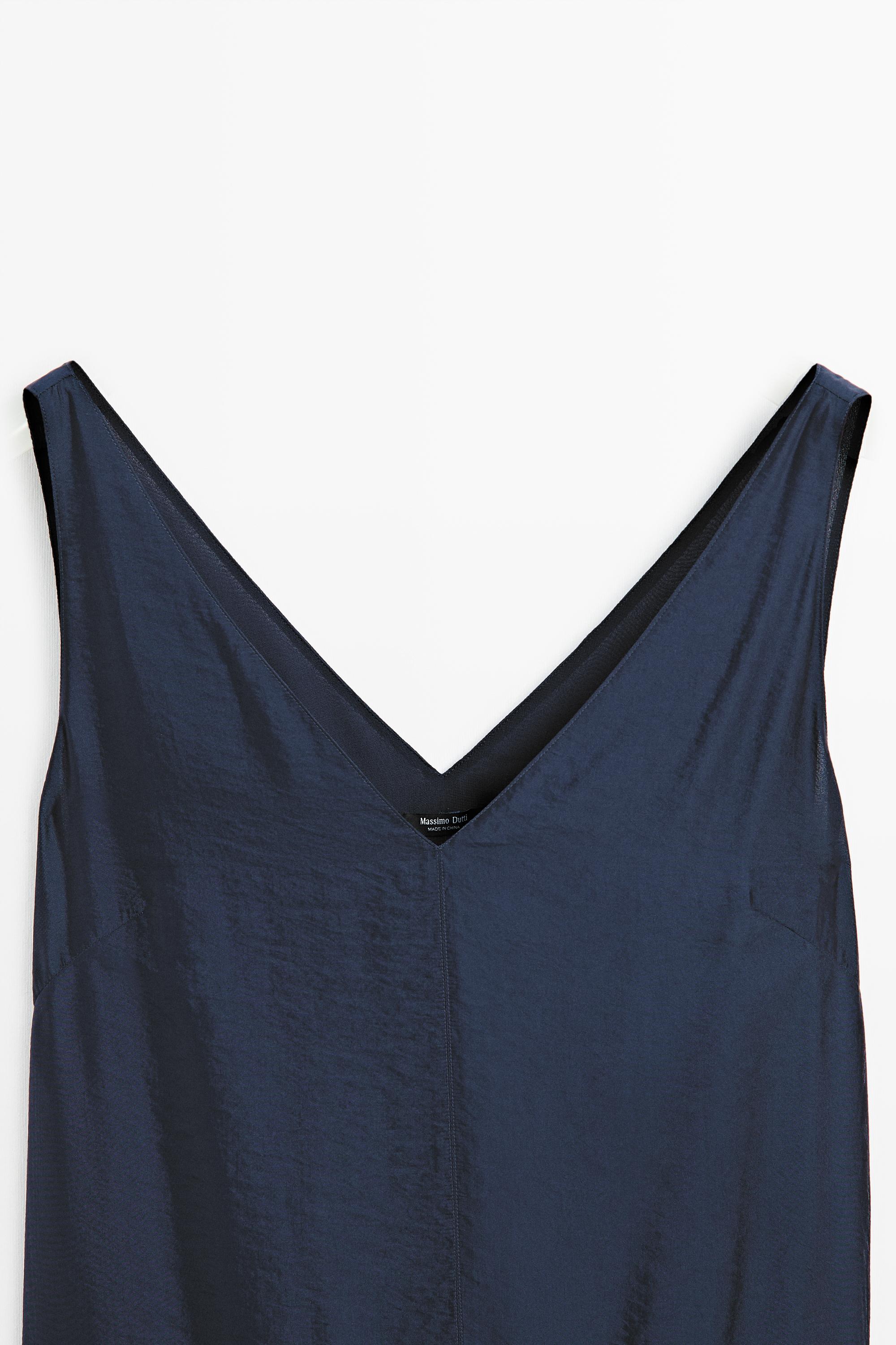 Flowing flared maxi dress — MEDIUM BLUE
