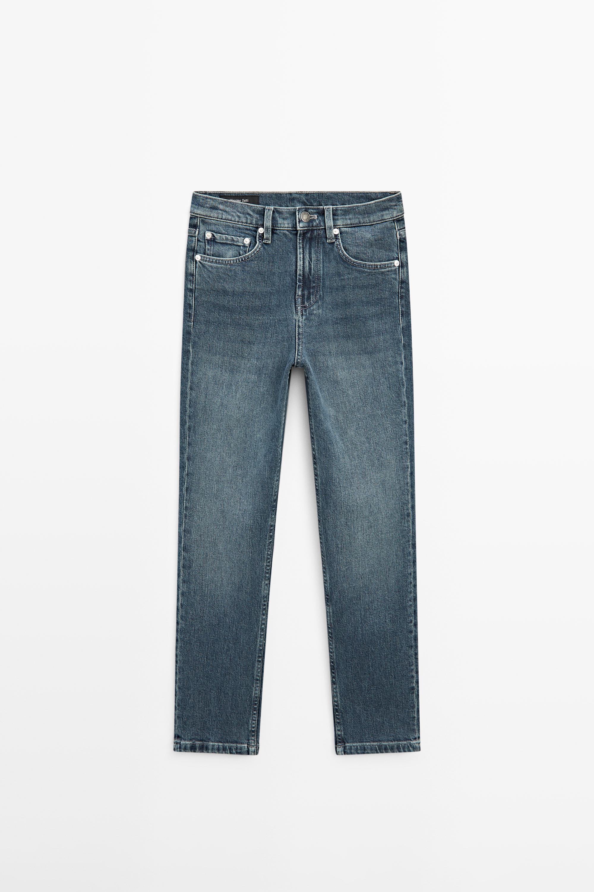 Mid-rise cropped slim fit jeans — Dark blue