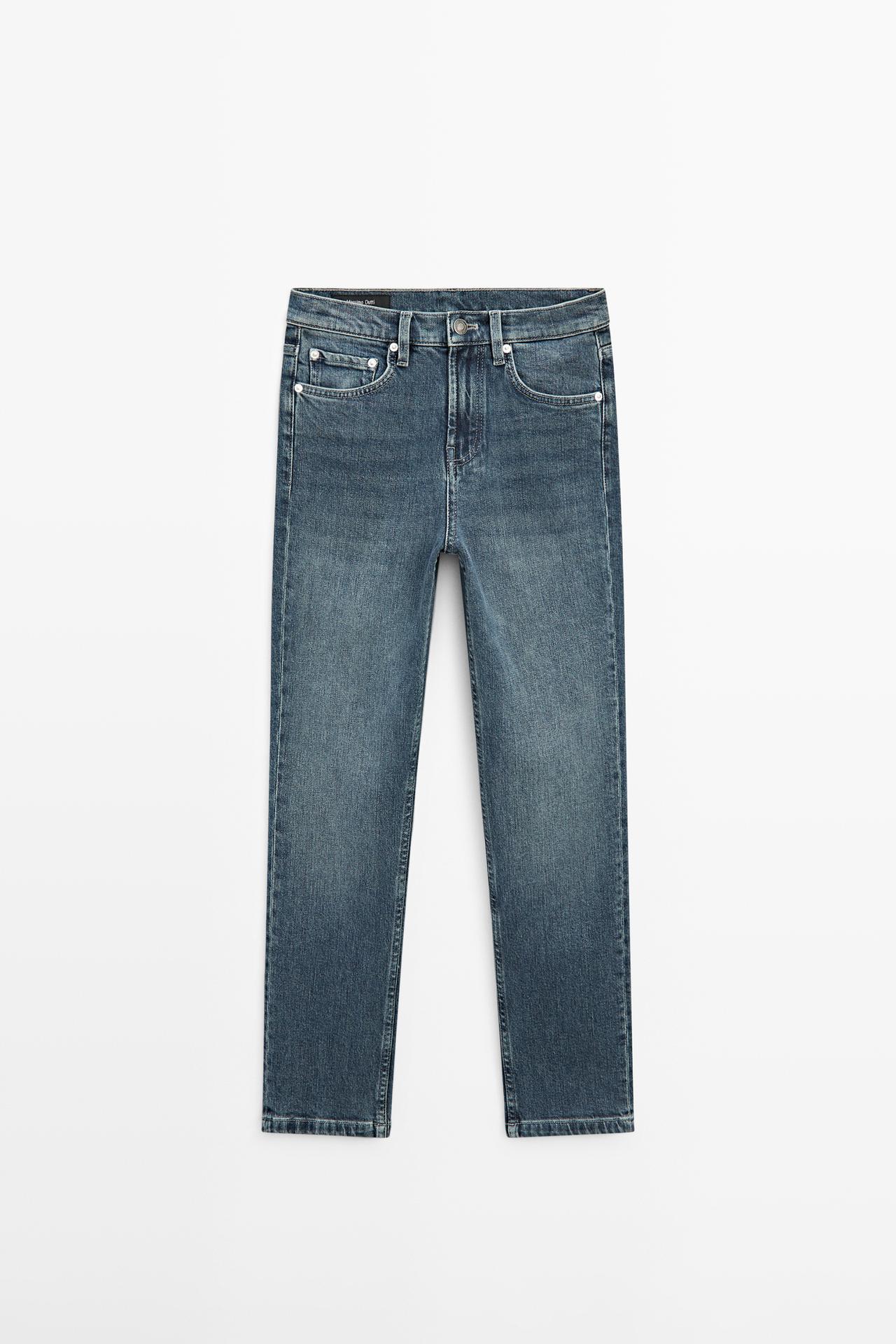 Mid-rise cropped slim fit jeans — Dark blue