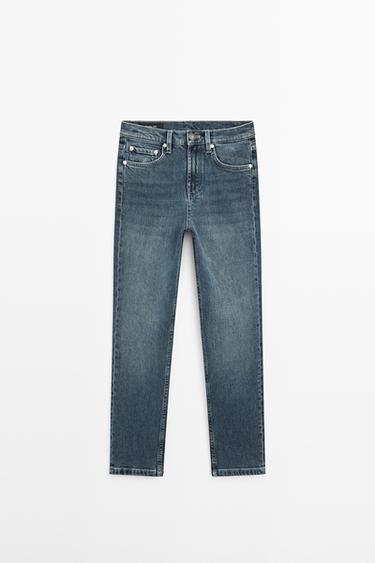 Mid-rise cropped slim fit jeans — Dark blue 2
