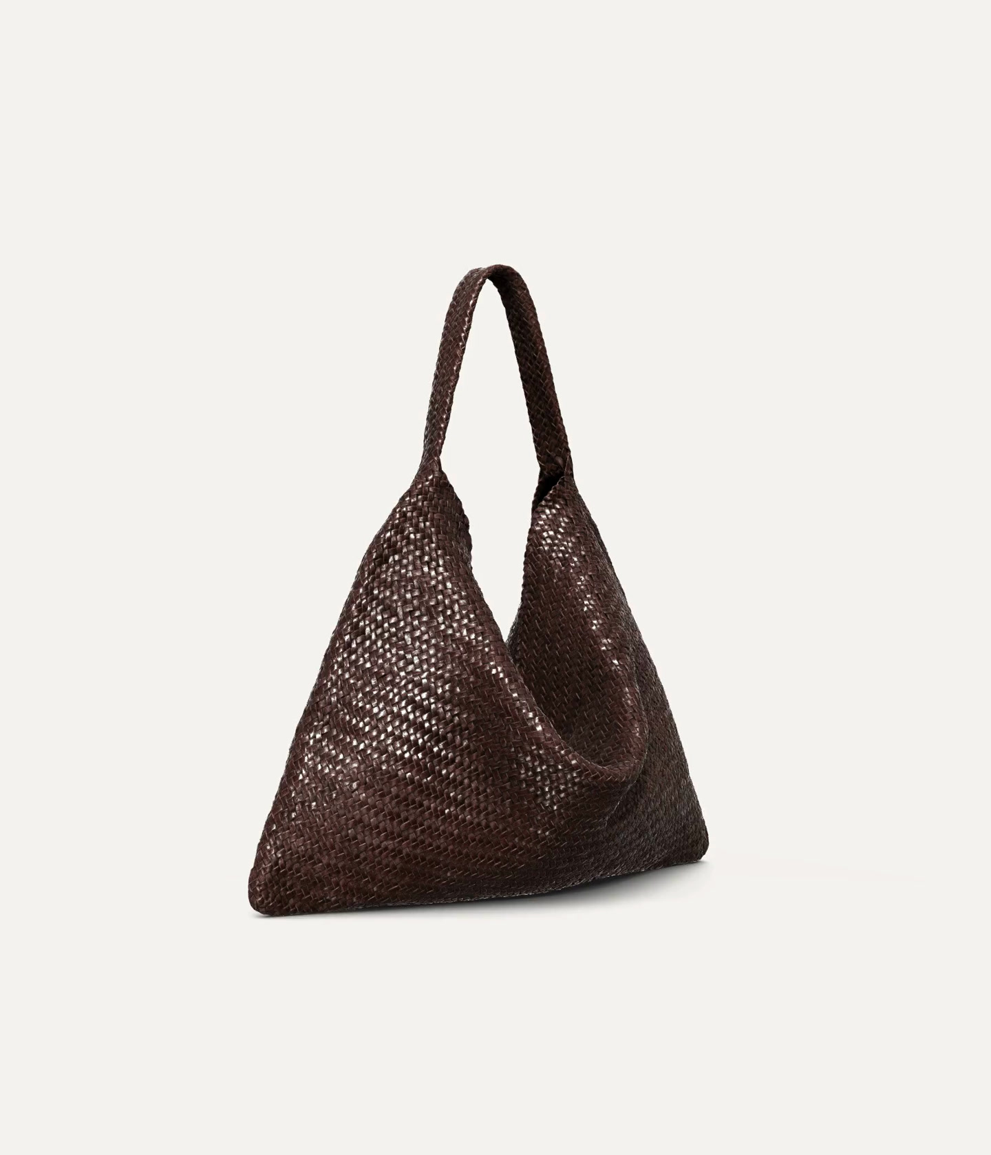 Nappa leather woven maxi tote bag