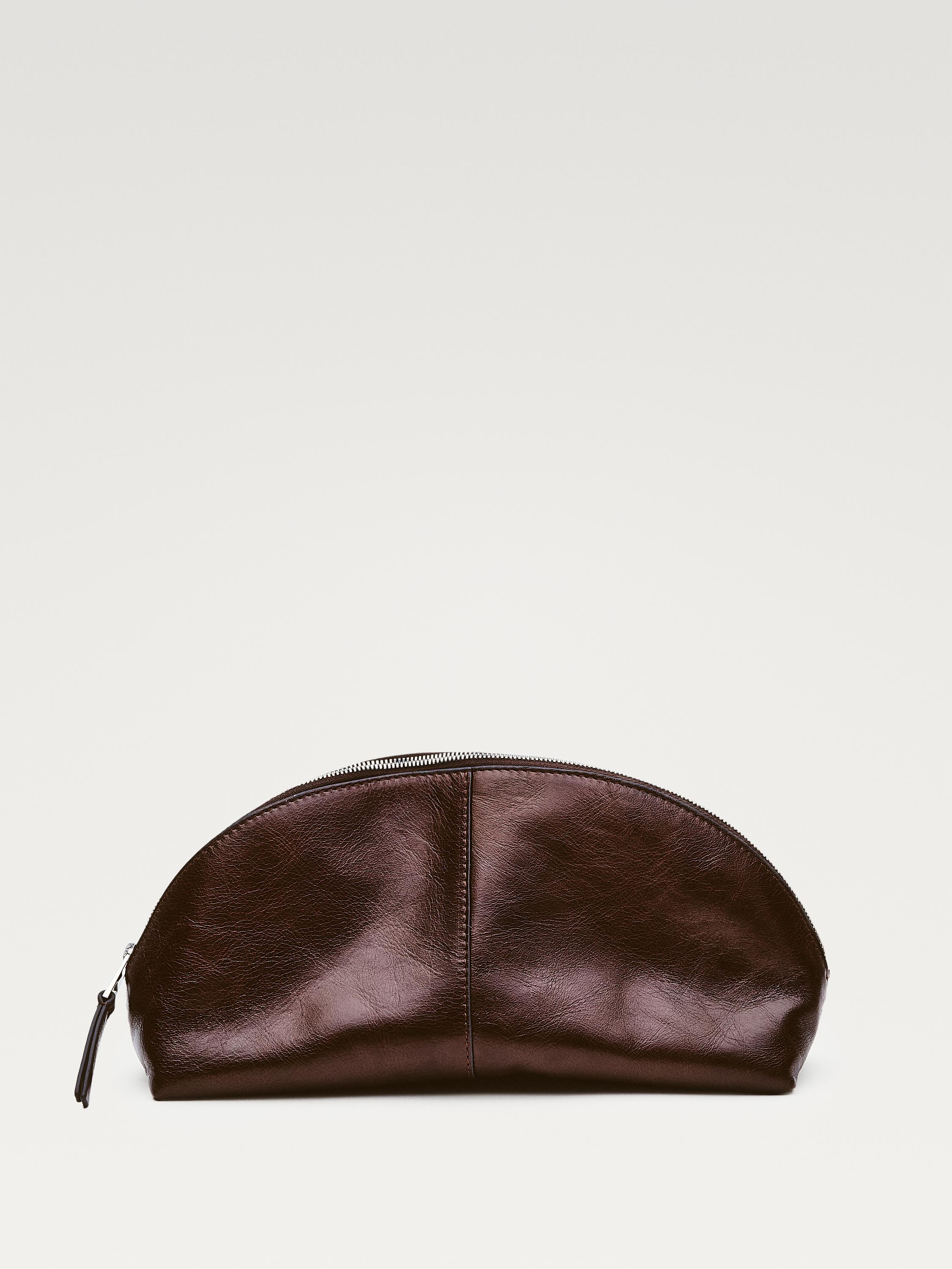Nappa leather toiletry bag — BROWN