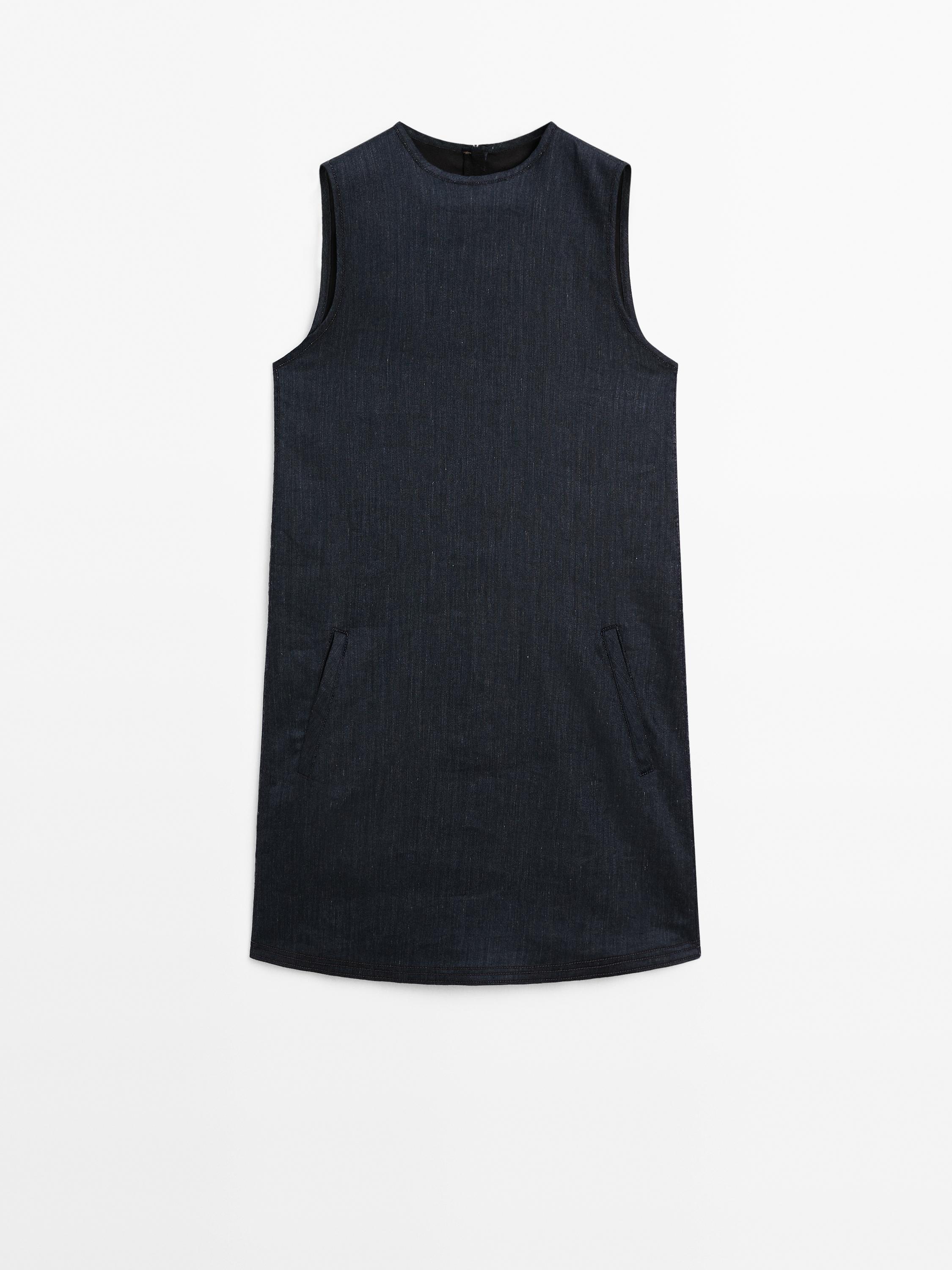 100% cotton denim mini dress