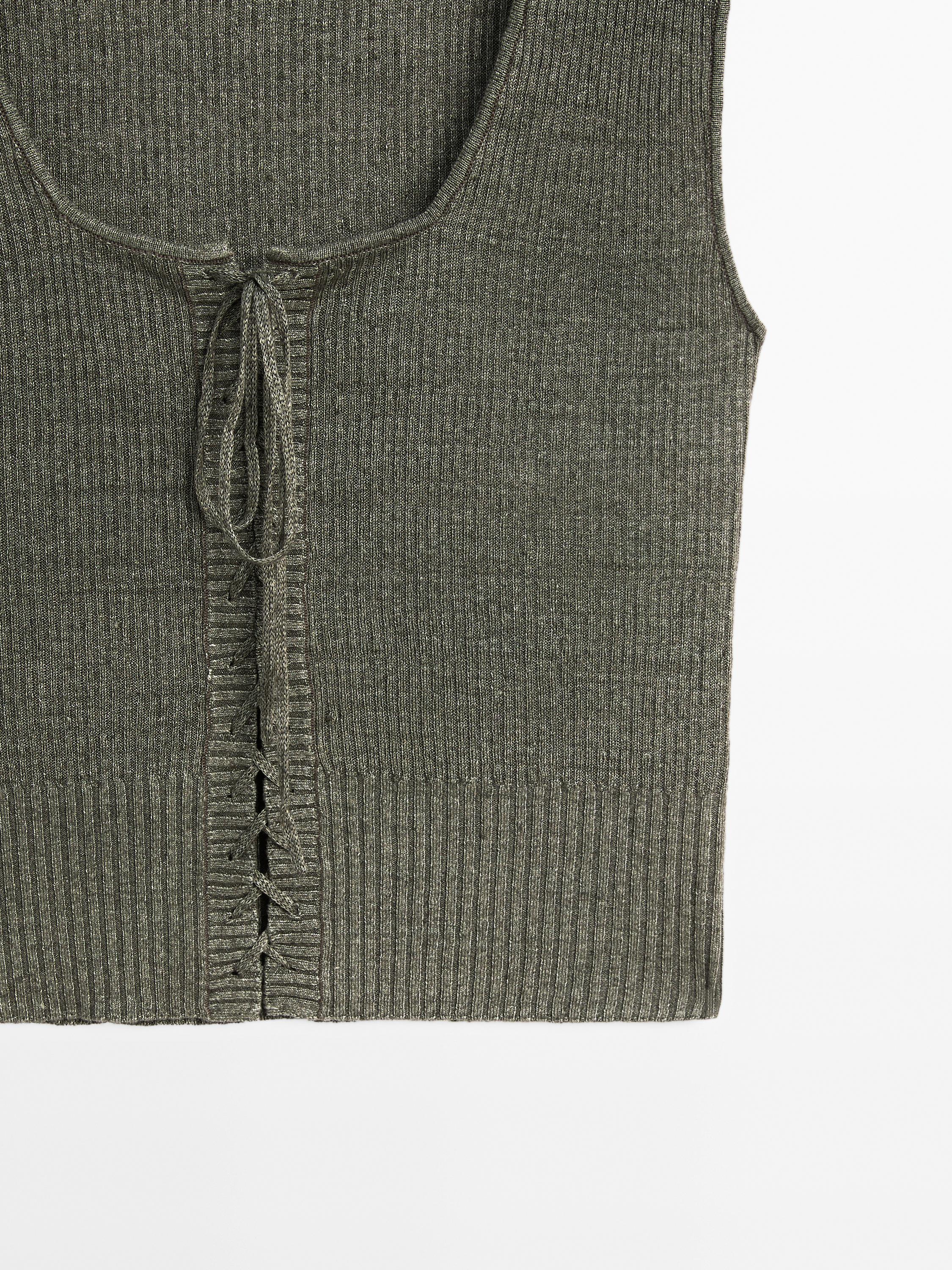 Linen knit corset top