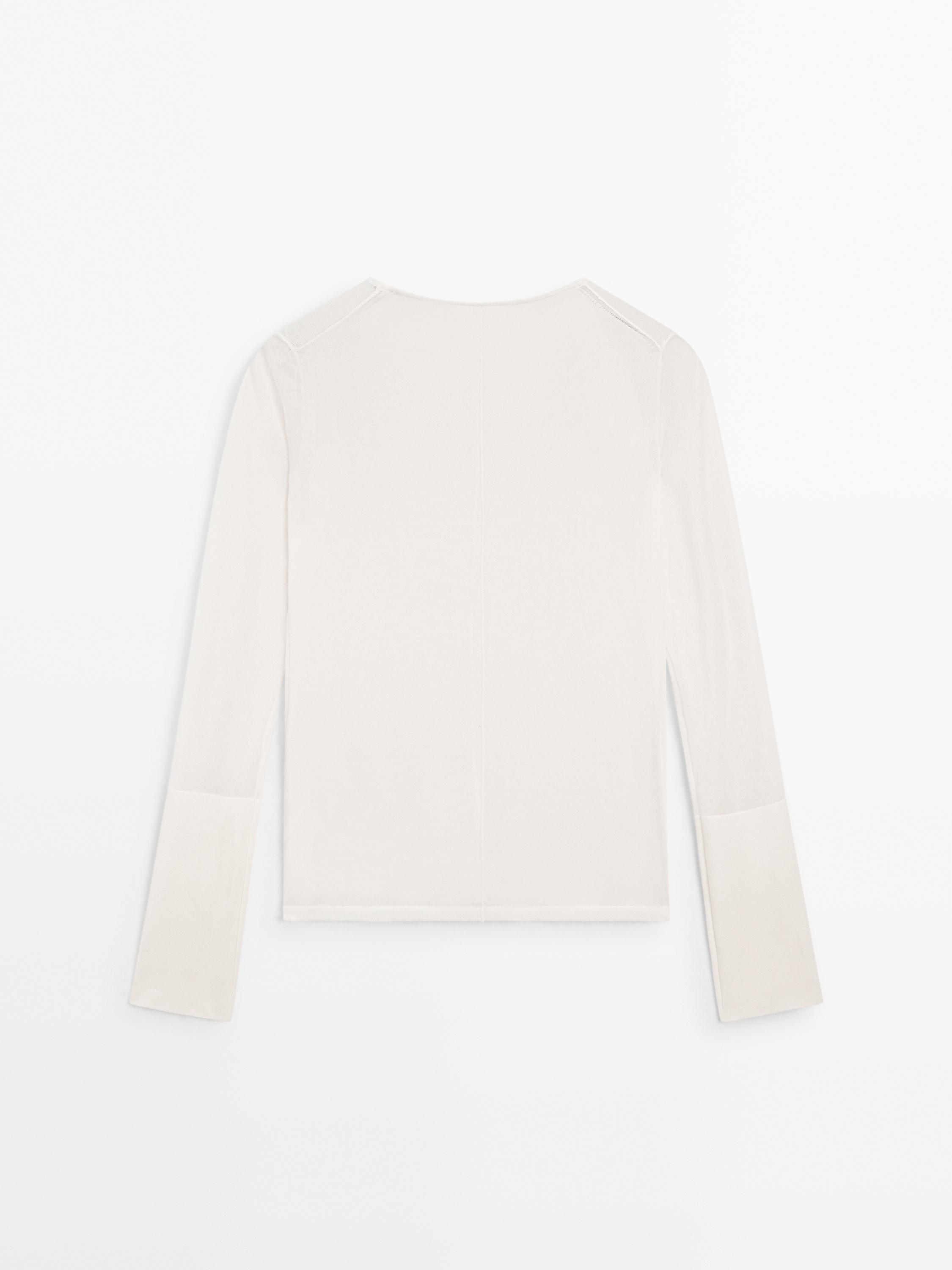 Cotton blend sweater with seam detail - Studio