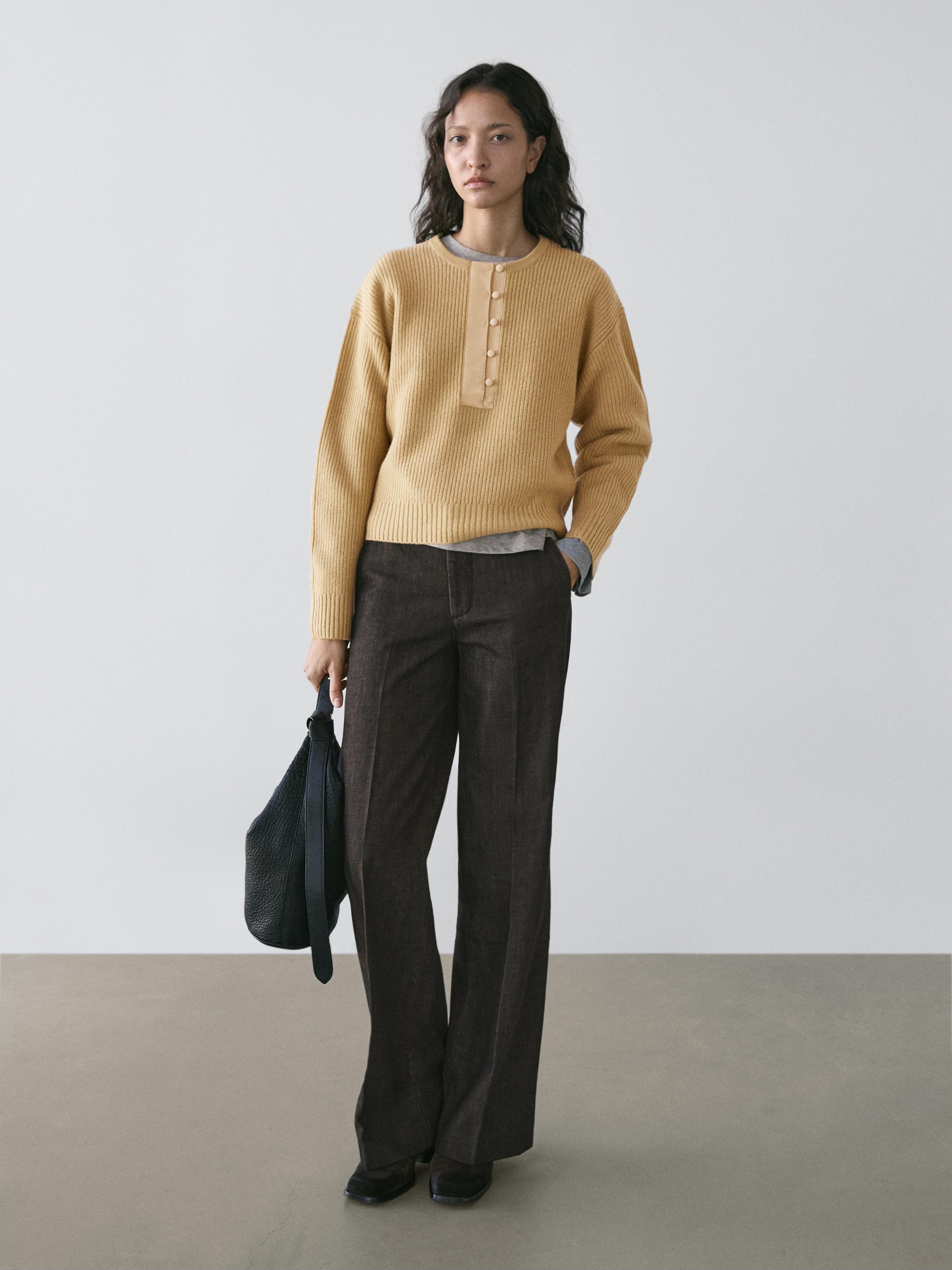 Wool blend knit sweater