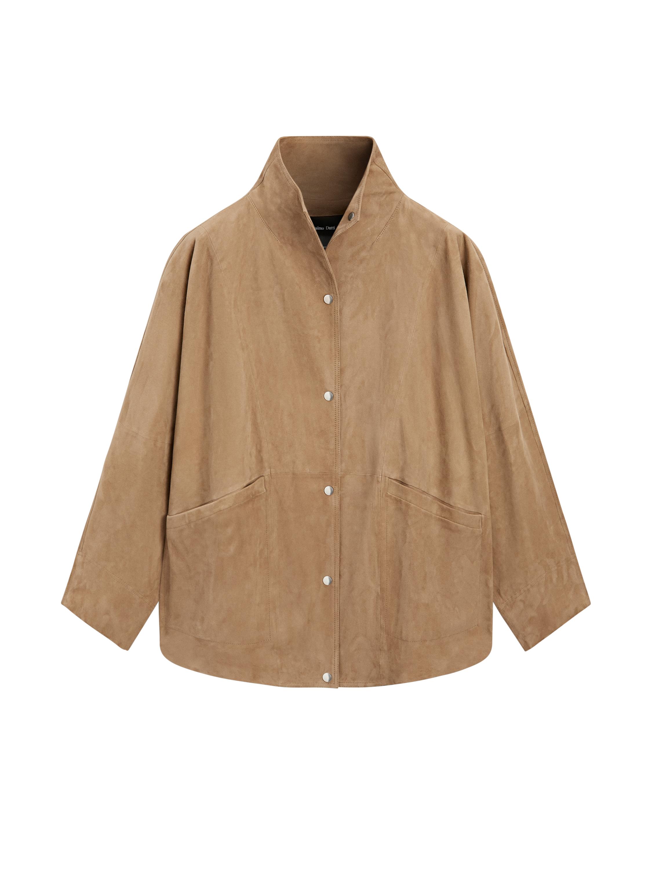 Oversize suede leather jacket — SAND