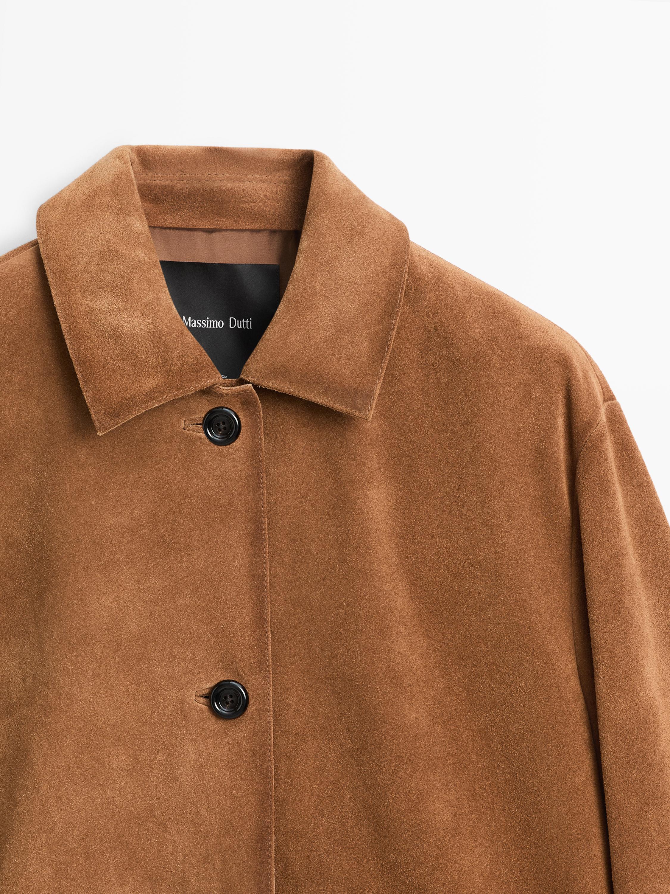 Suede leather jacket — CAMEL