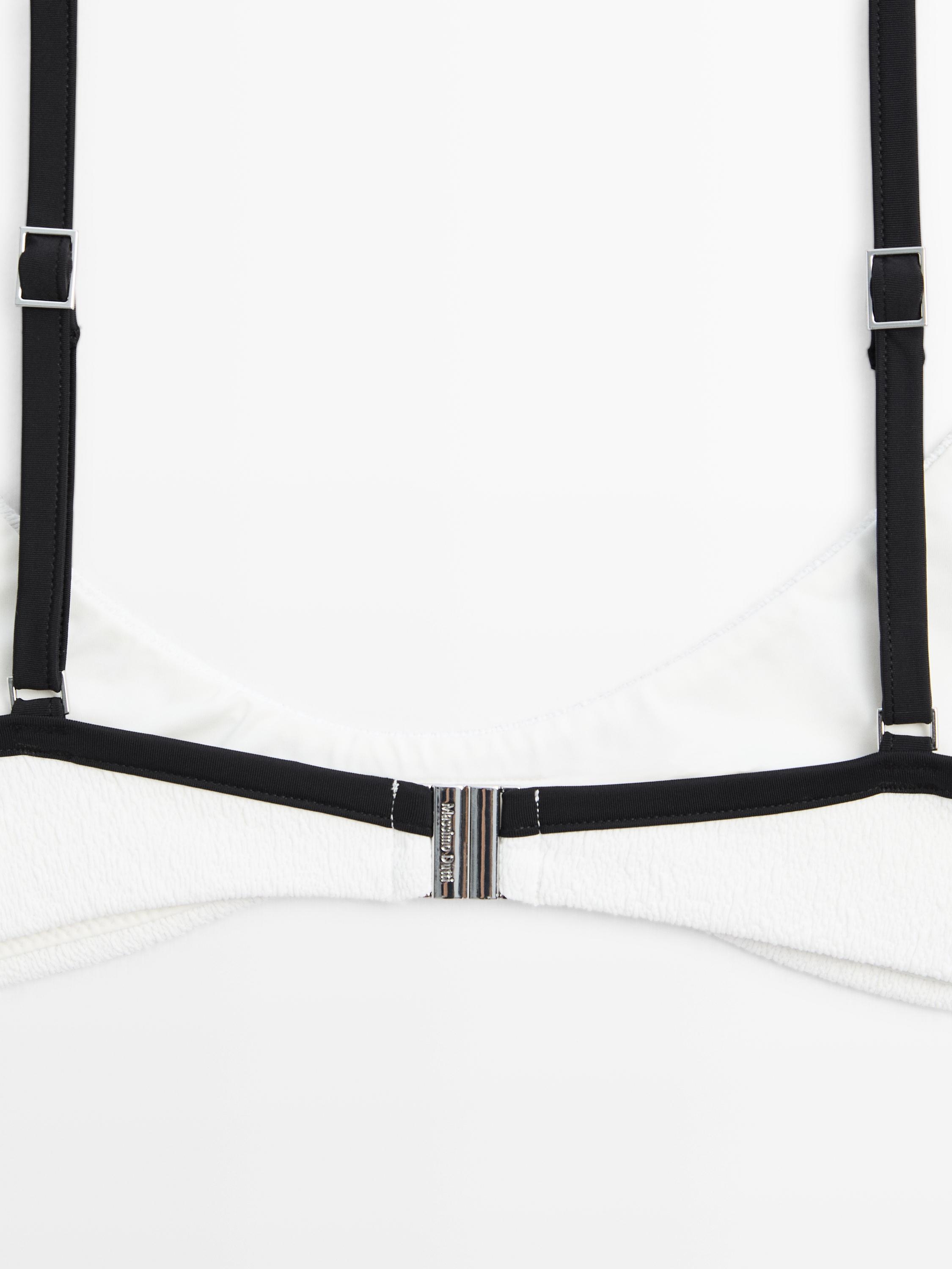 Contrast textured bikini top — Off white