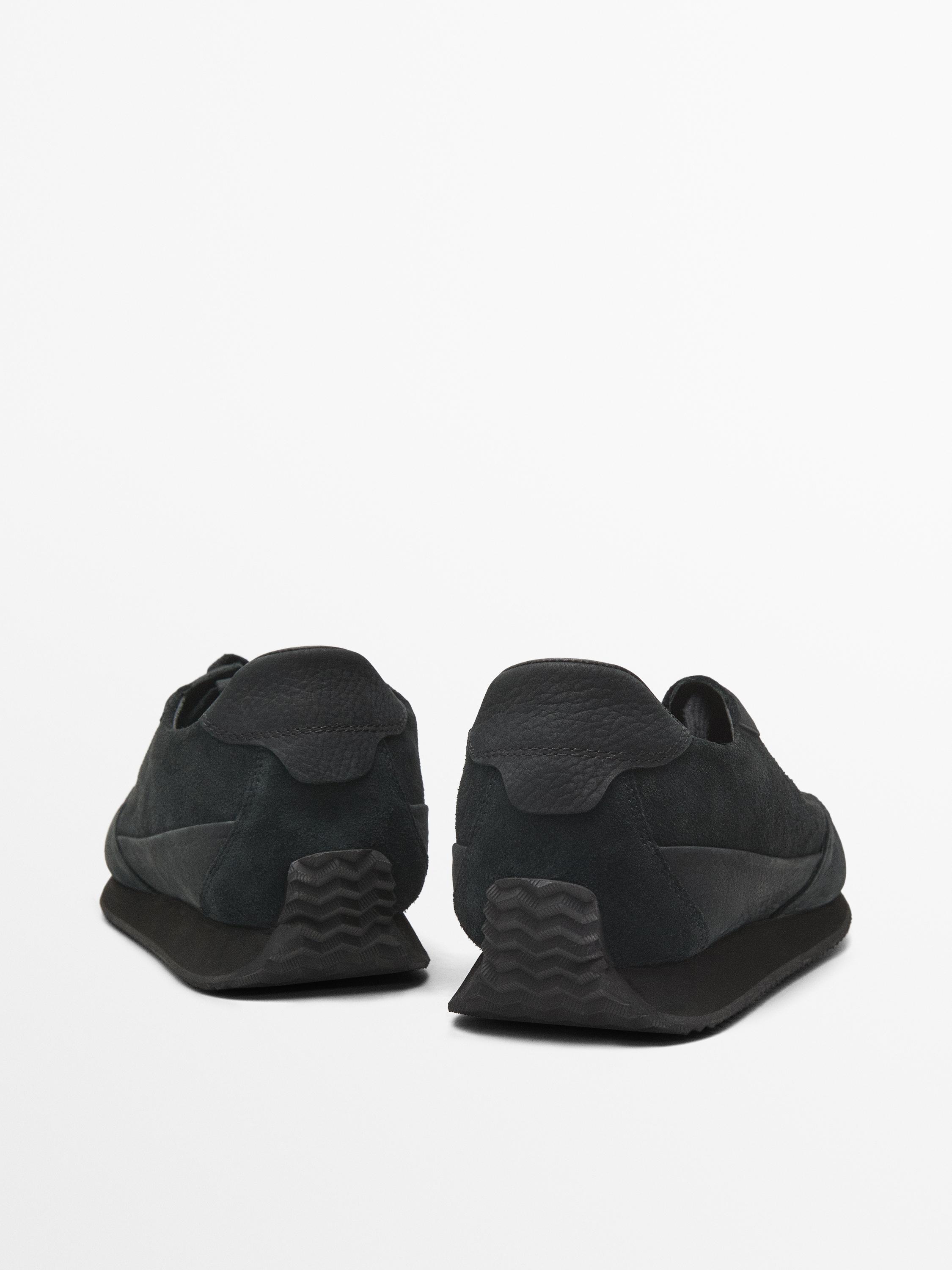 Contrast nubuck trainers