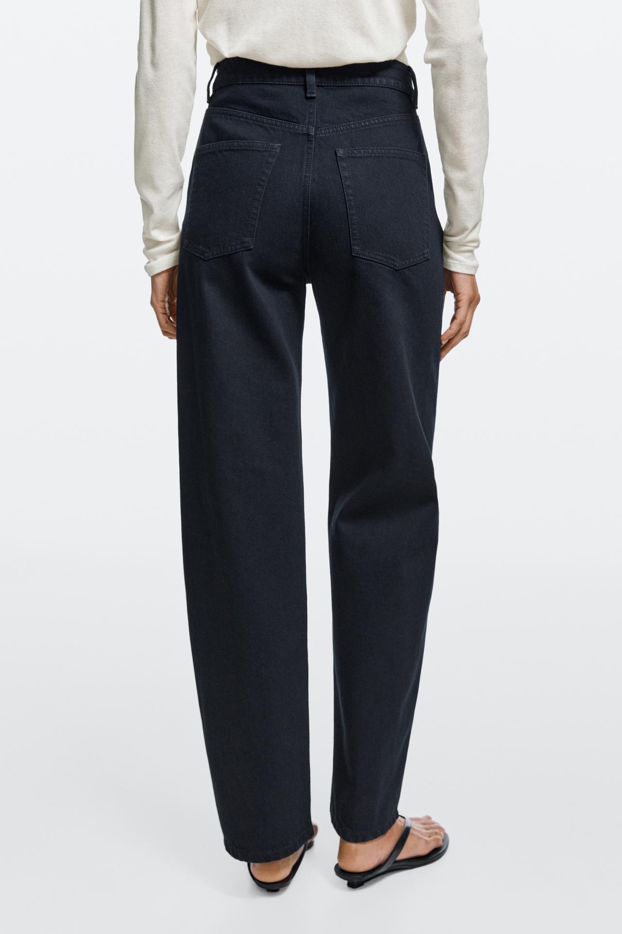 High-waist barrel fit jeans — NAVY BLUE
