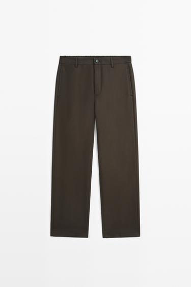 100% cotton pants with elasticated waistband — BROWN 2