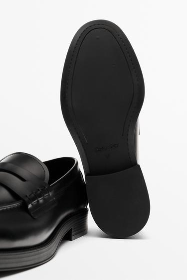 Leather penny loafer — BLACK 6